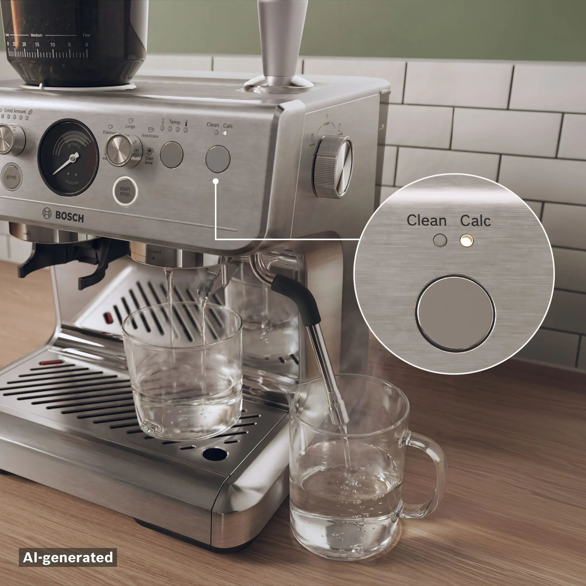 Bosch Espressomaskiner Serie 4 Semi Automatic Espressomaskine i Stål, 6