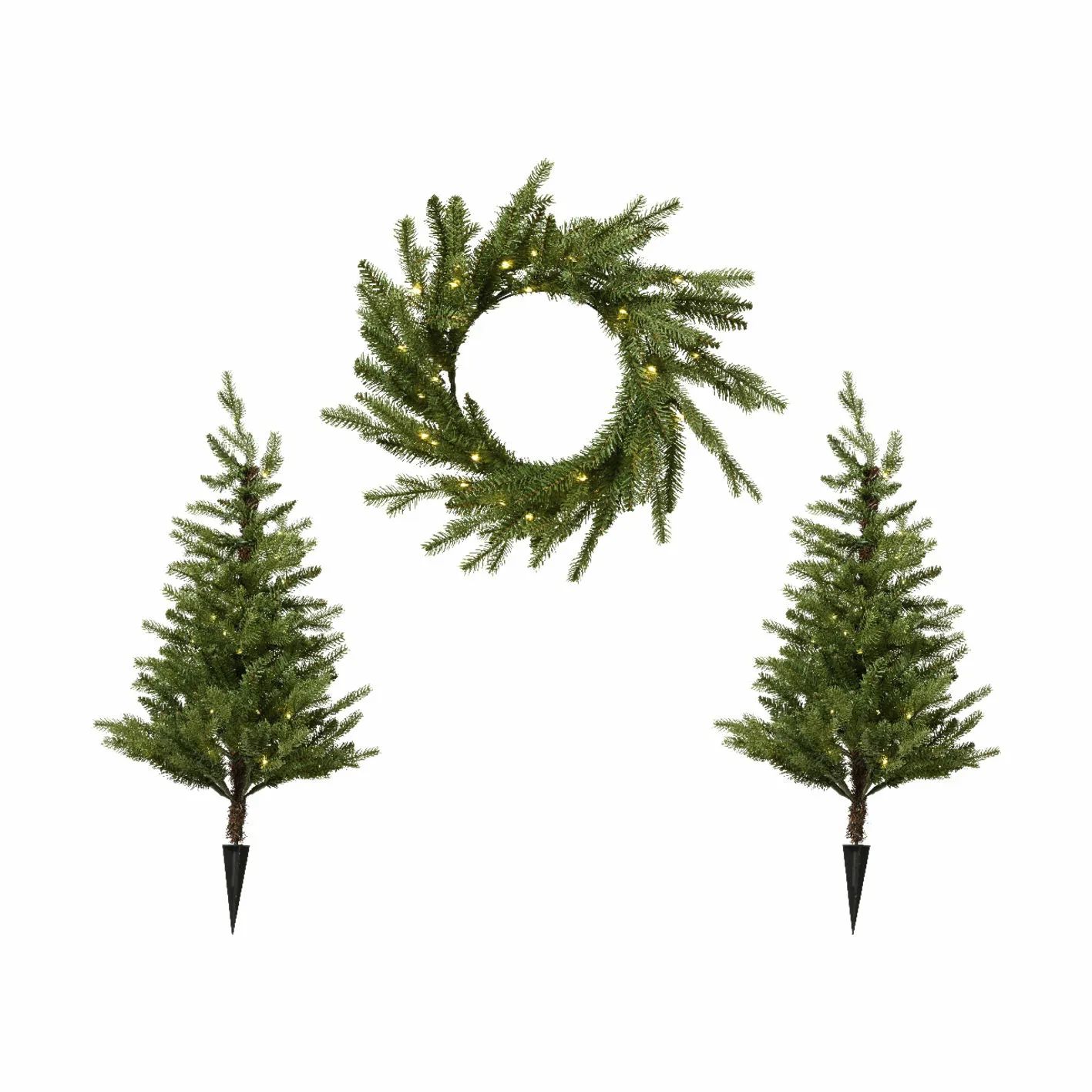 Casa Christmas Øvrigt julepynt Allison Pine Allison Julesæt i Grøn/varm hvid, 1