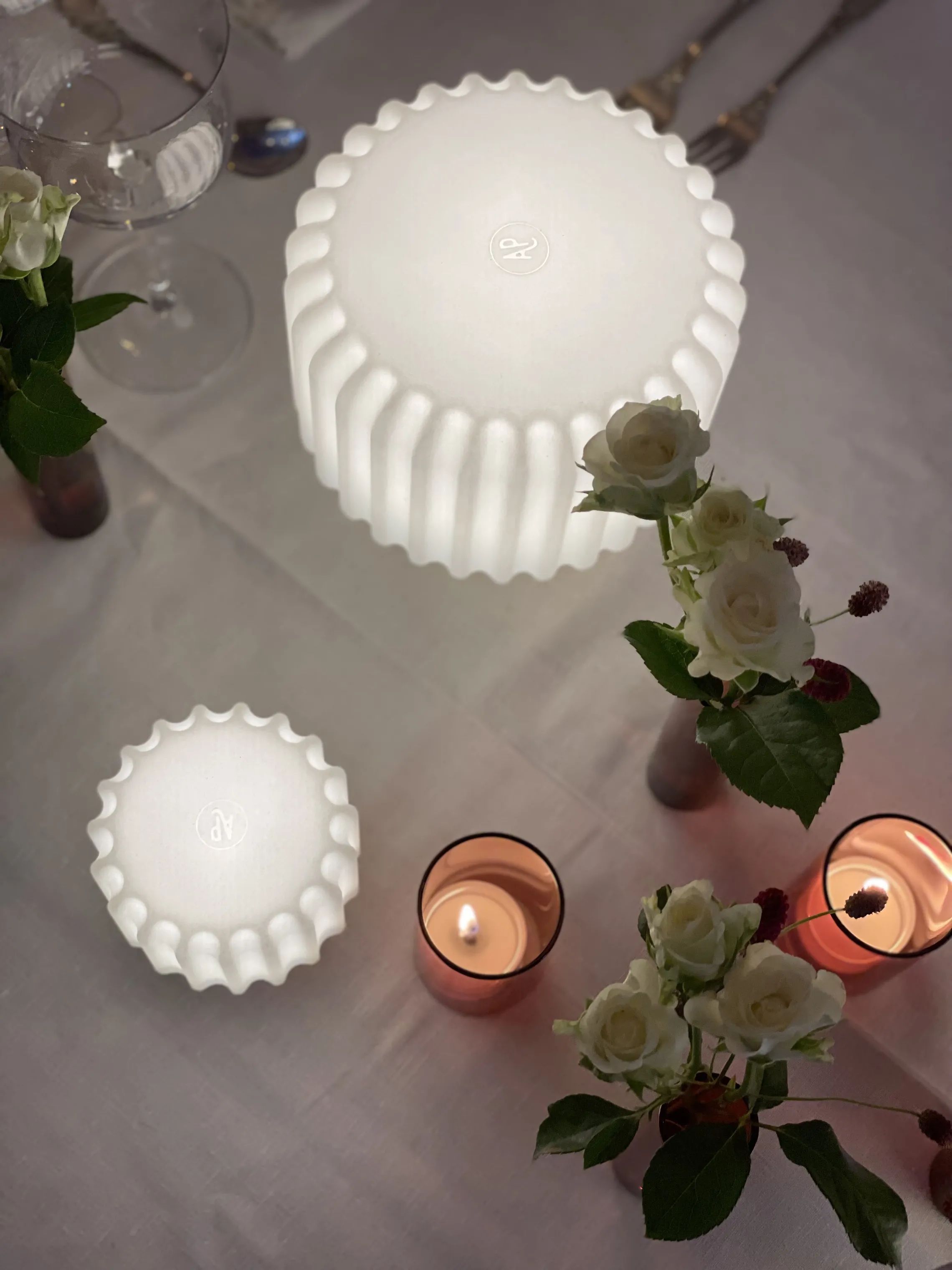 Atelier Pierre since 1968 Bordlamper Dentelles Bordlampe - 3 stk. i hvid/guldfarvet, 4