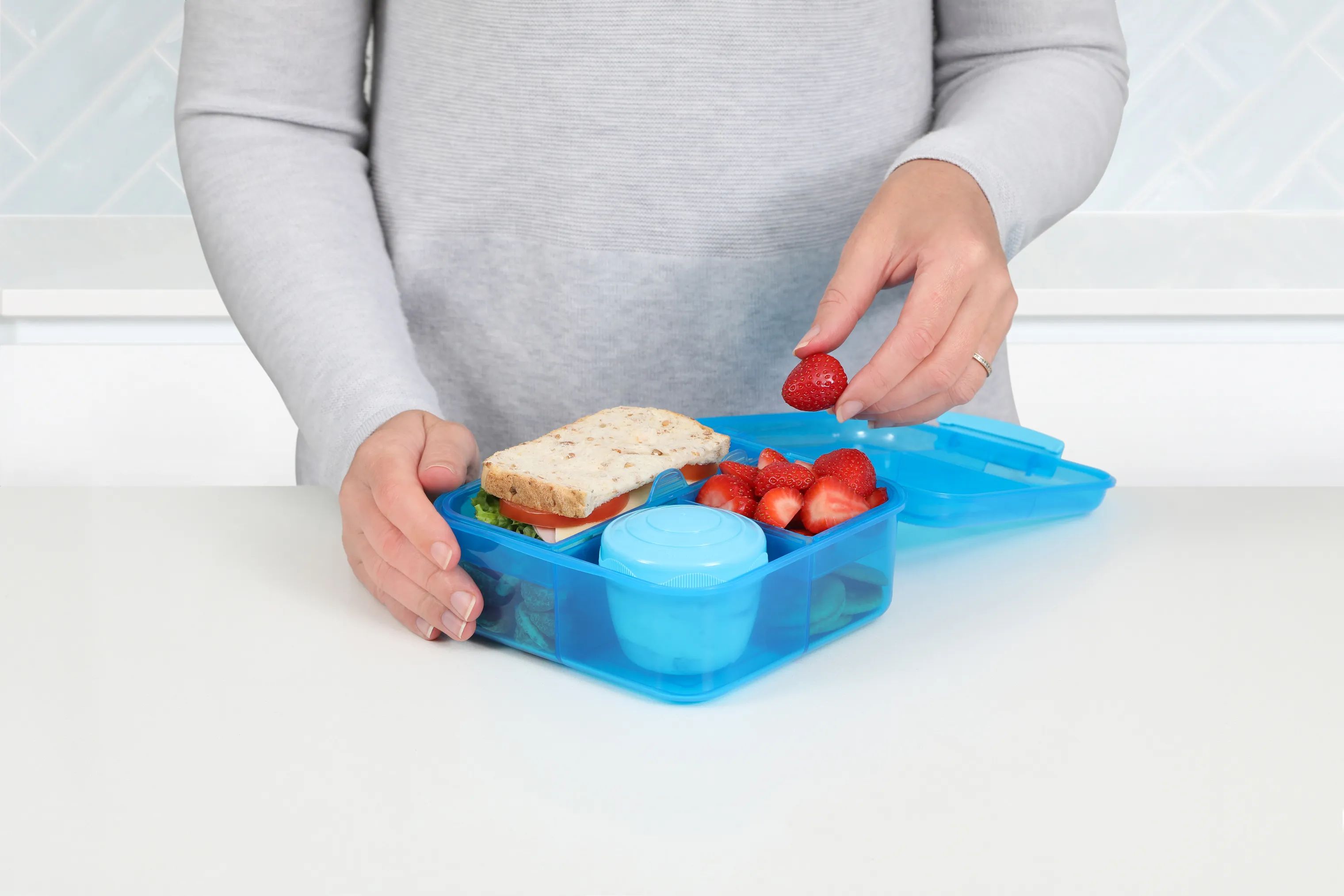 Sistema Madkasser Bento Madkasse i Blå, 1.25 L, 3
