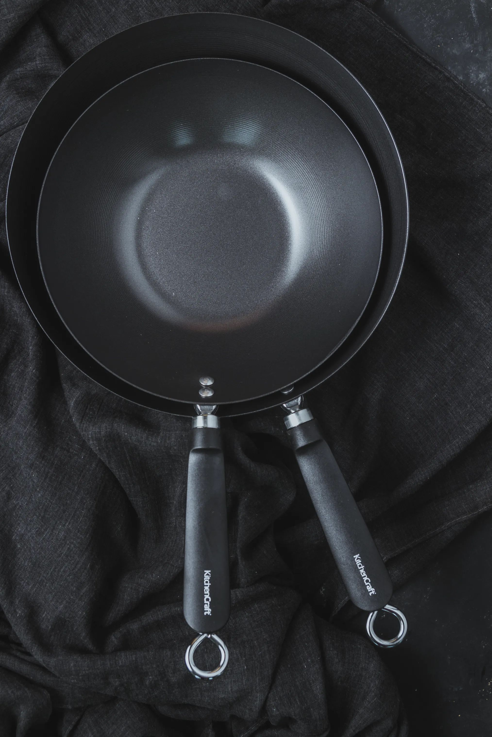 KitchenCraft Wokpander World of Flavours Wok i 30 cm, 3