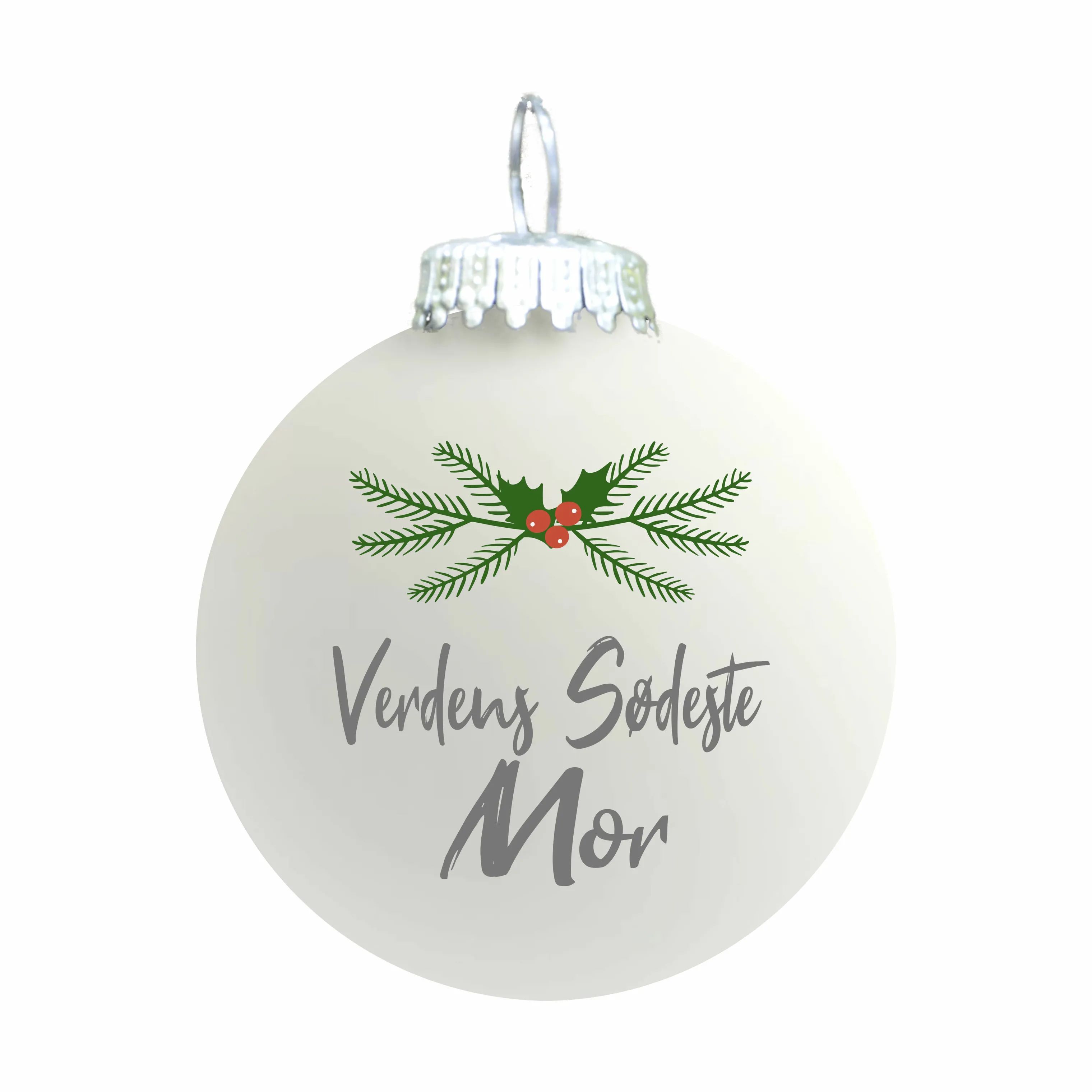 Rolsted Copenhagen Julekugler Julekugle - Verdens Sødeste Mor i Hvid, Verdens Sødeste Mor, 1
