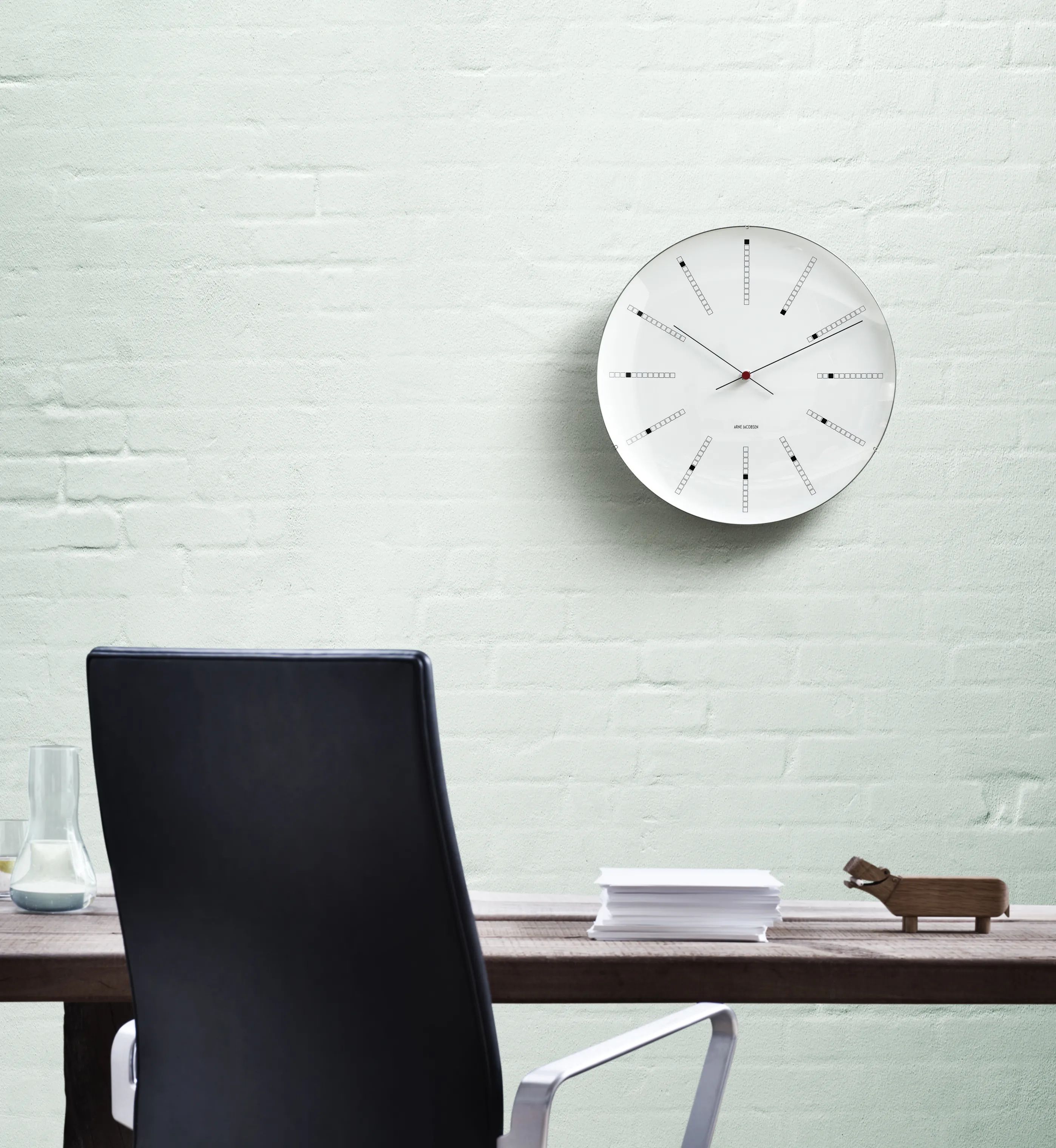 Arne Jacobsen Vægure Vægur i Hvid, 21 cm, 3