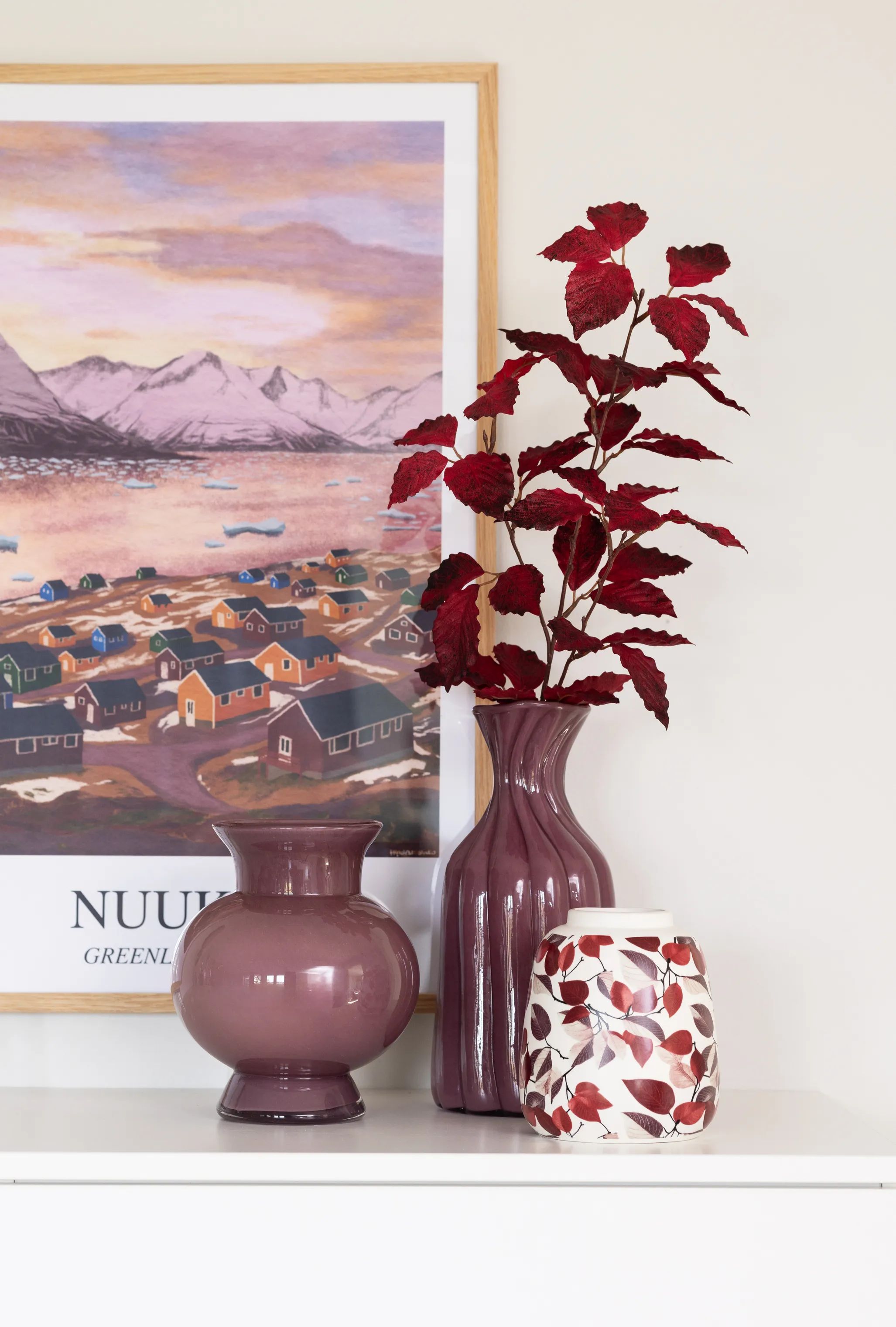 CASA Living Kunstige blomster Kunstig Gren i Bordeaux, 2