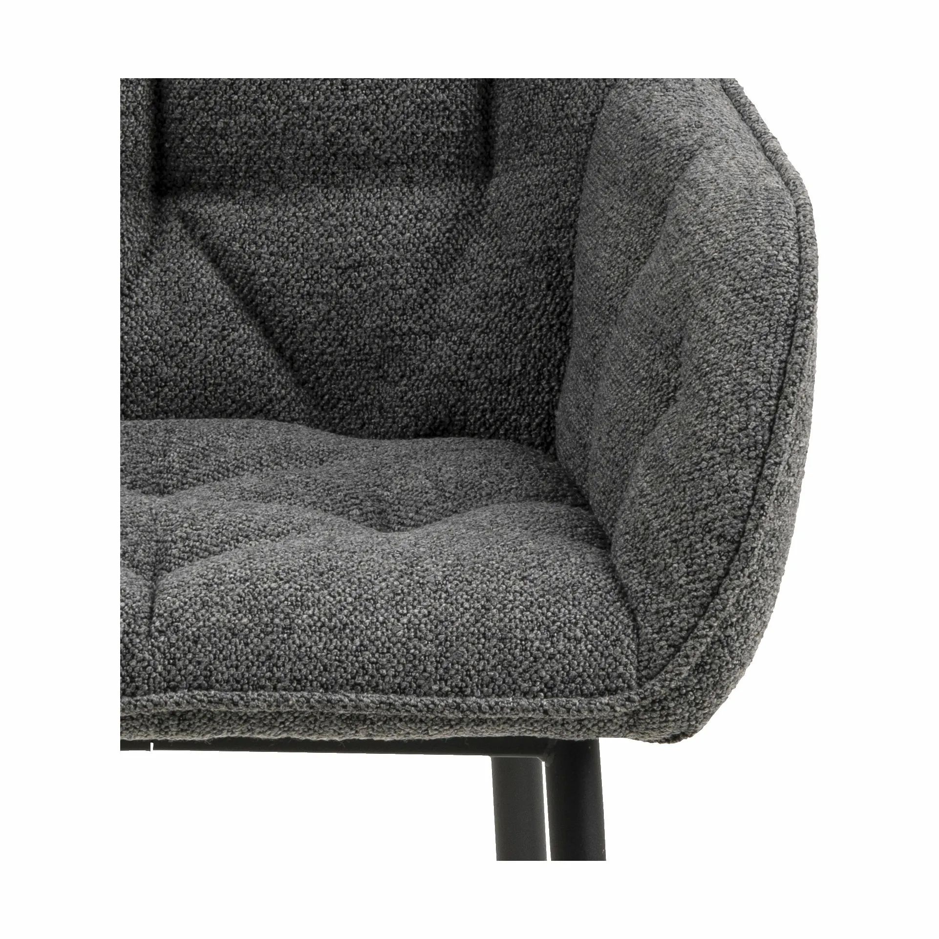 CASA Living Spisebordsstole Brooke Spisebordsstol - 2 stk. i Mørk antracit/sort, 4