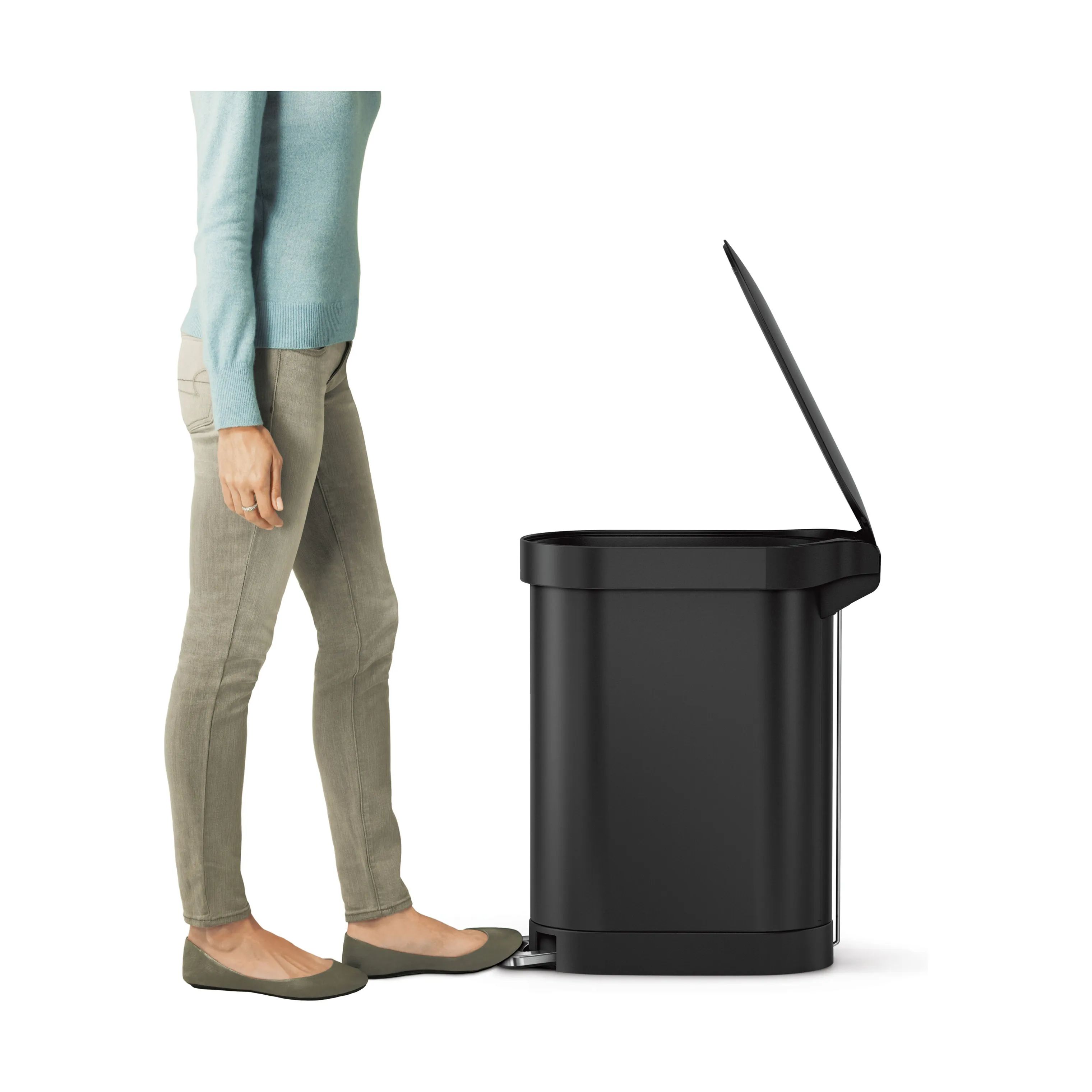 Simplehuman Pedalspande Slim Pedalspand i Sort, 45 L, 2