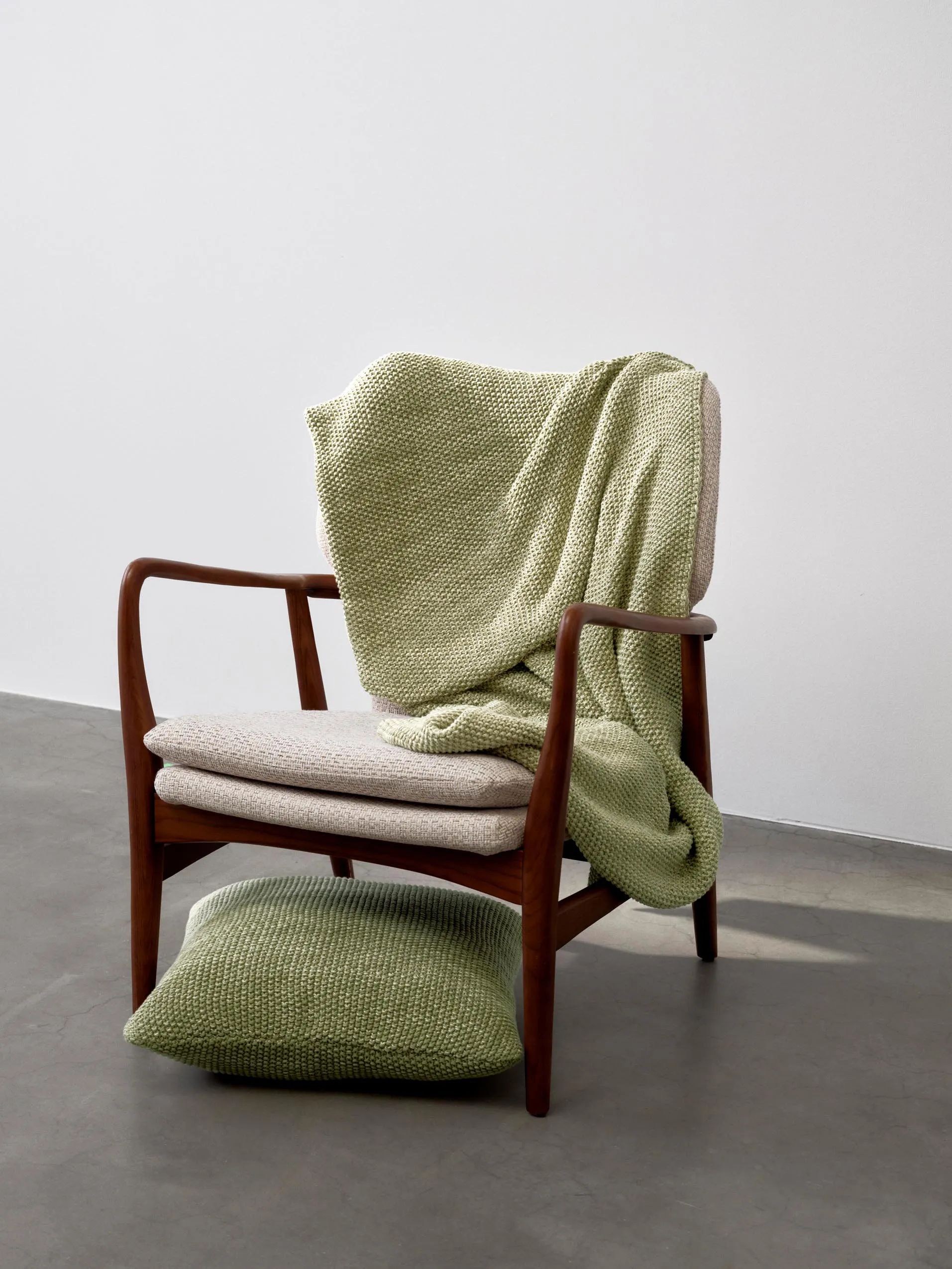 Essenza Plaider Nordic Knit Plaid i Moss Green, B130 x L170 cm, 2