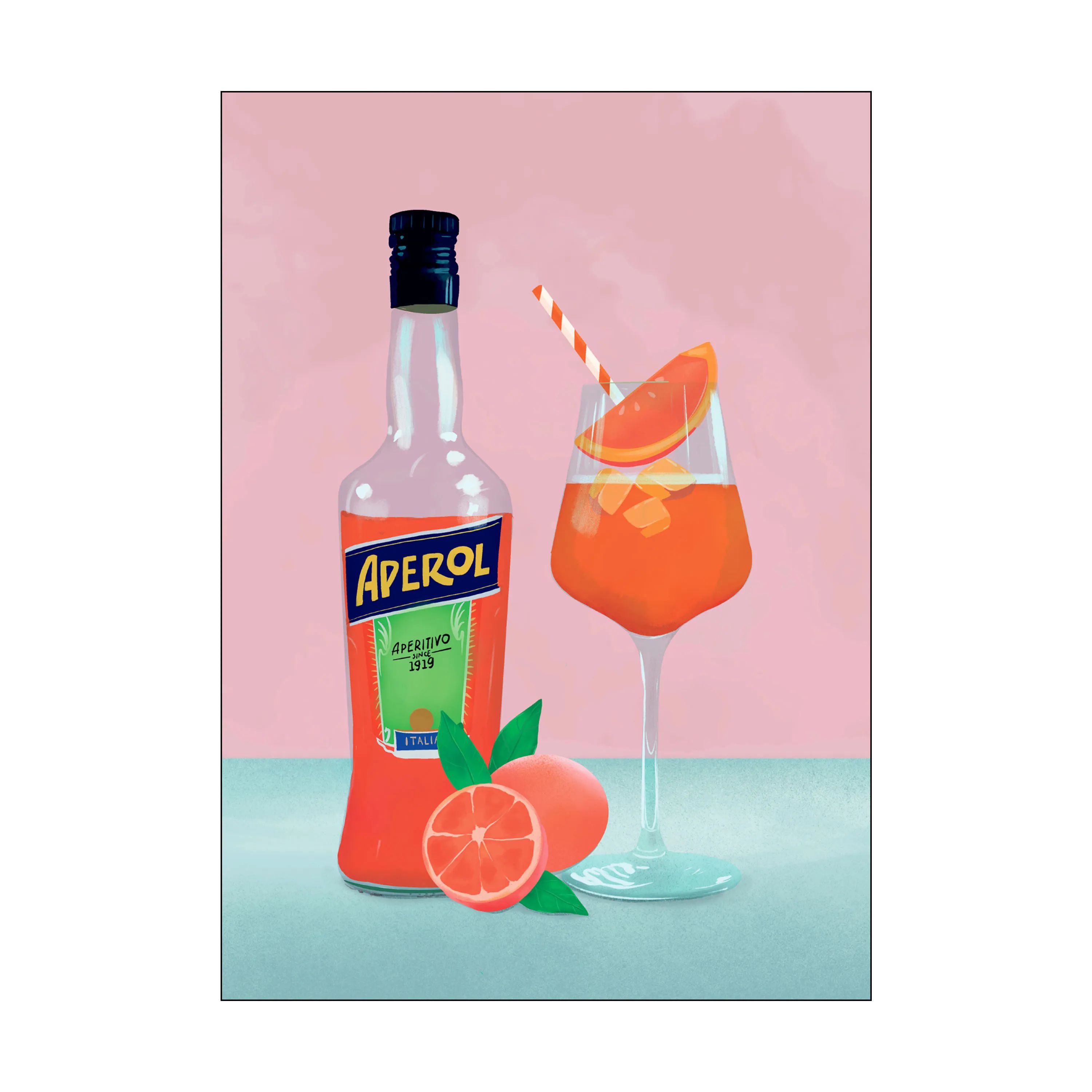 Poster&Frame Plakater Plakat - Aperol Spritz i Multifarvet, B30 x L40 cm, 1