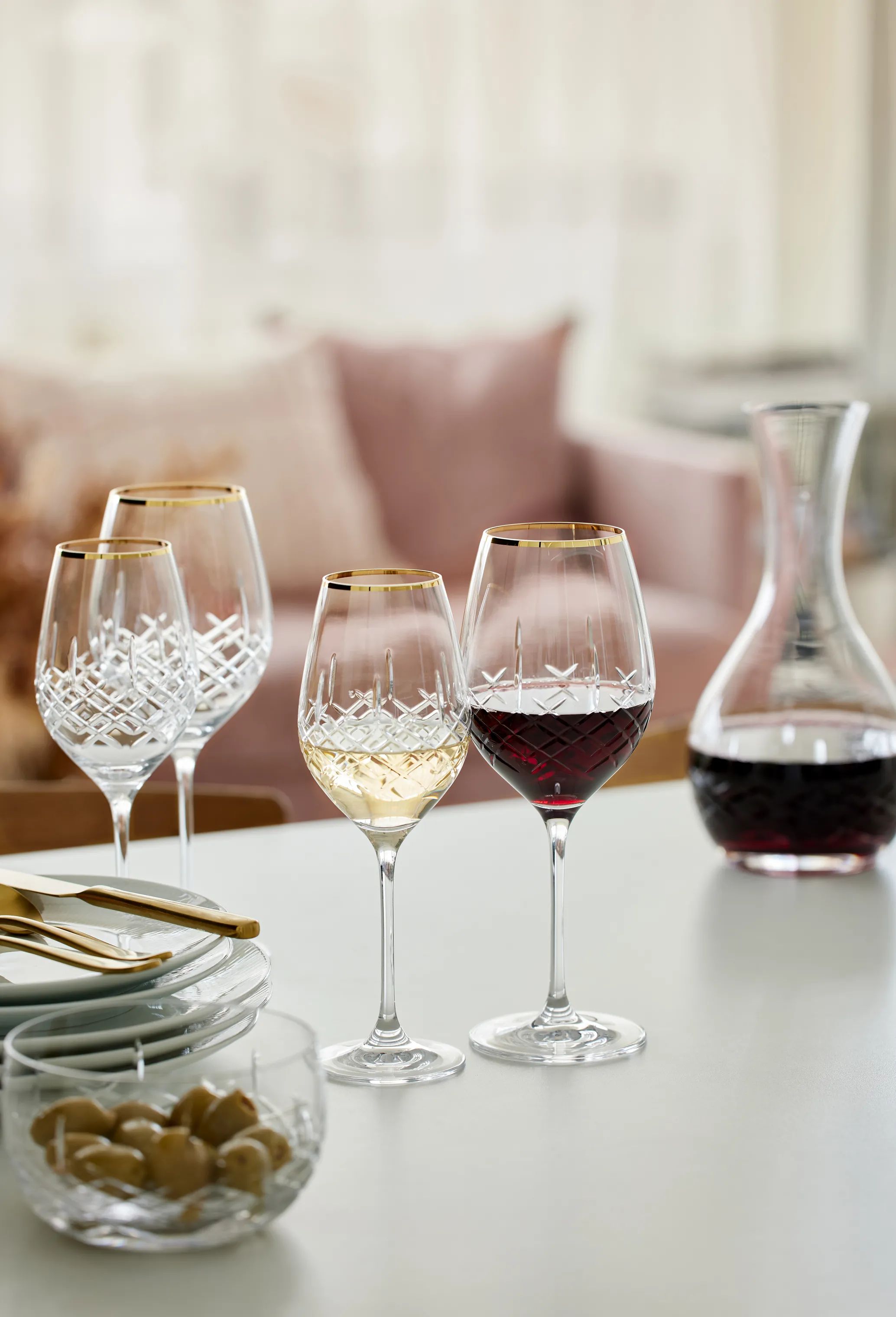 erik bagger a/s Rødvinsglas XO Rødvinsglas - 2 stk. i Klar/guldfarvet, 47 cl, 2