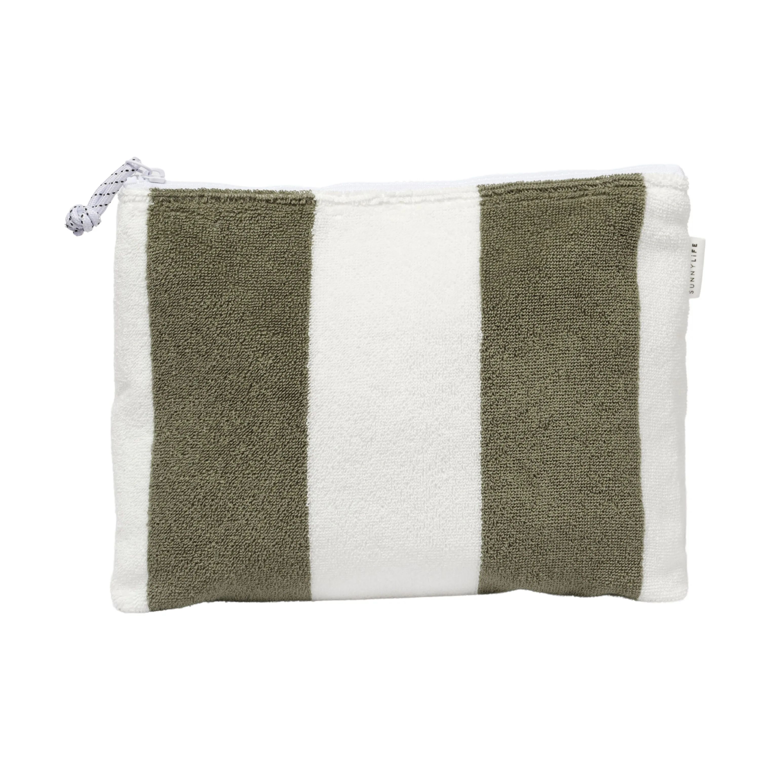 Sunnylife Øvrigt interiør The Vacay Terry Strandpouch i Olive stripe, 3