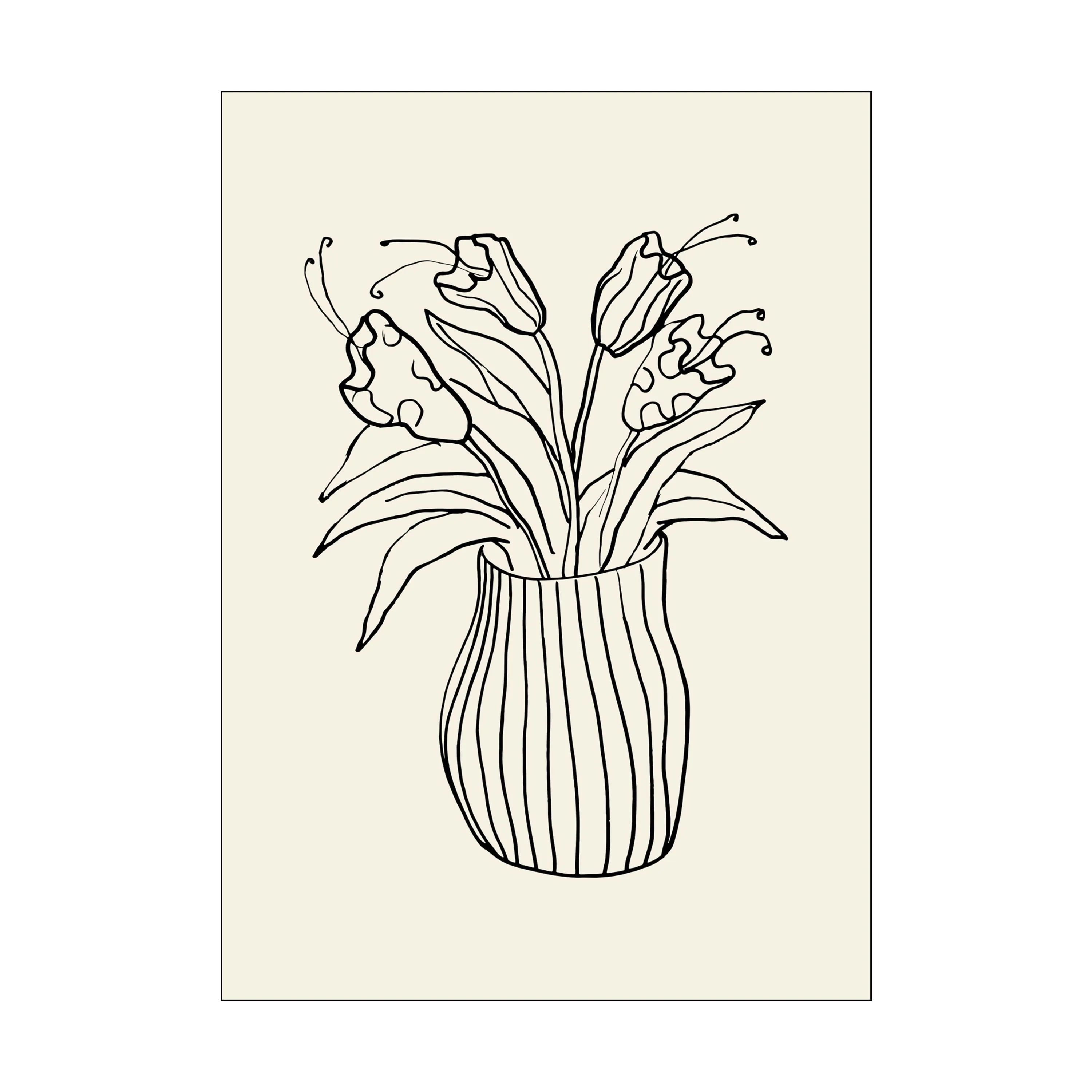 Poster&Frame Plakater Plakat - Vase Sketch i B50 x L70 cm, 1