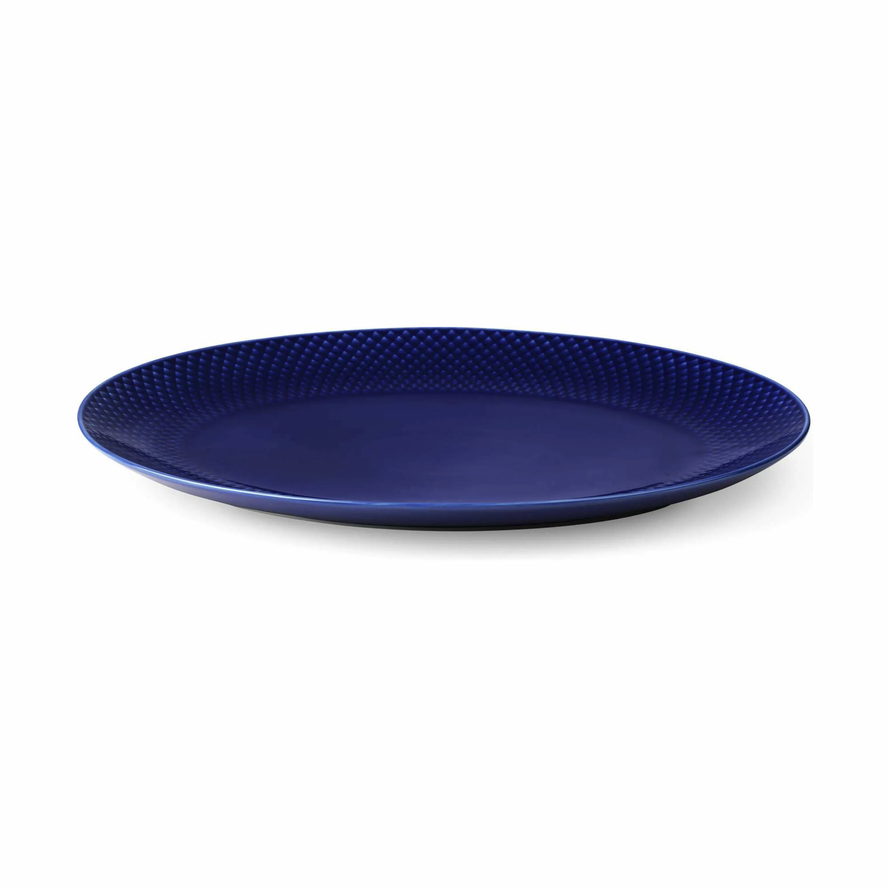 Lyngby Porcelæn Serveringsfade Rhombe Color Rhombe Colour Serveringsfad i Mørkeblå, B26,5 x L35 cm, 2