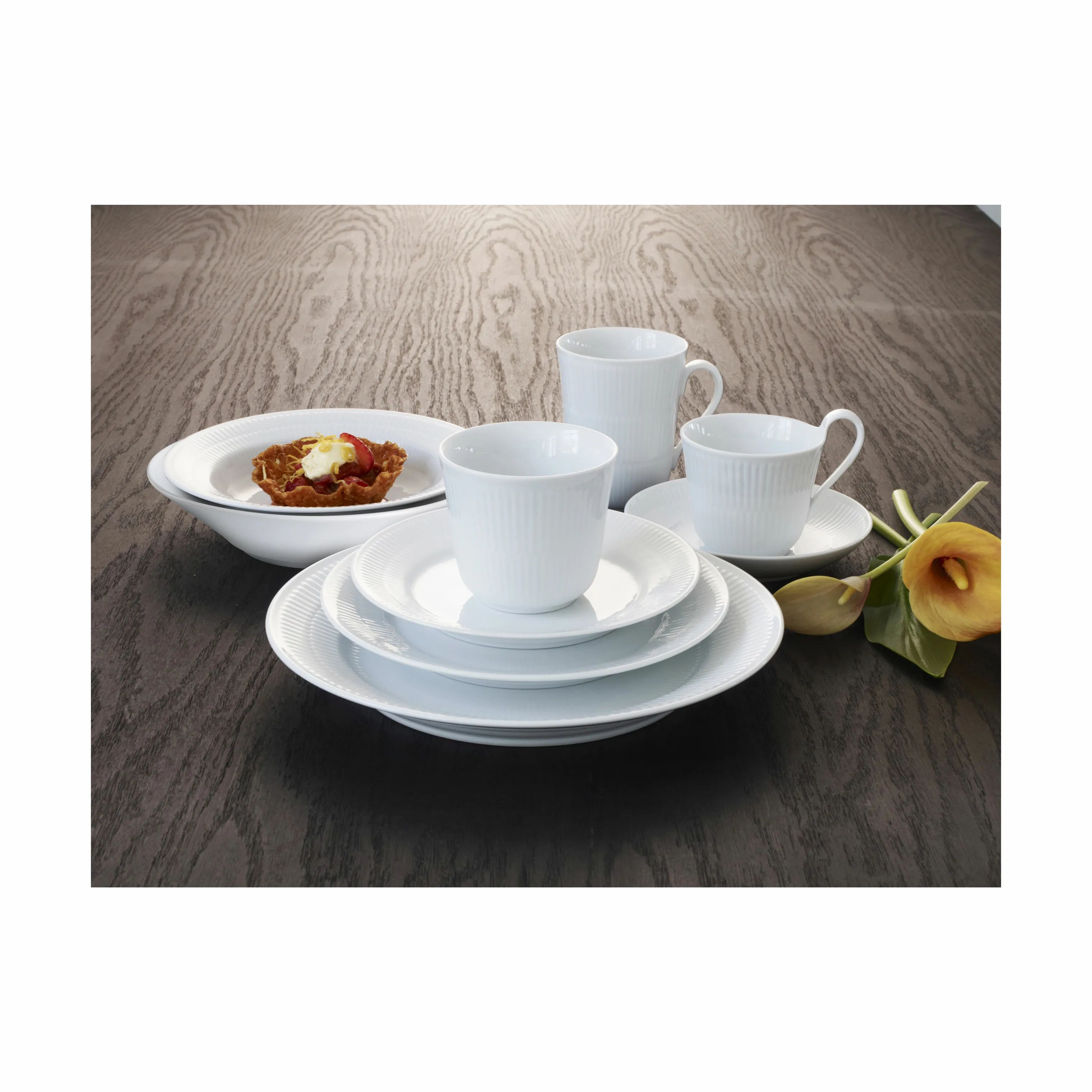 Royal Copenhagen Krus og kopper uden hank Hvid Riflet Termokop i 26 cl, 3