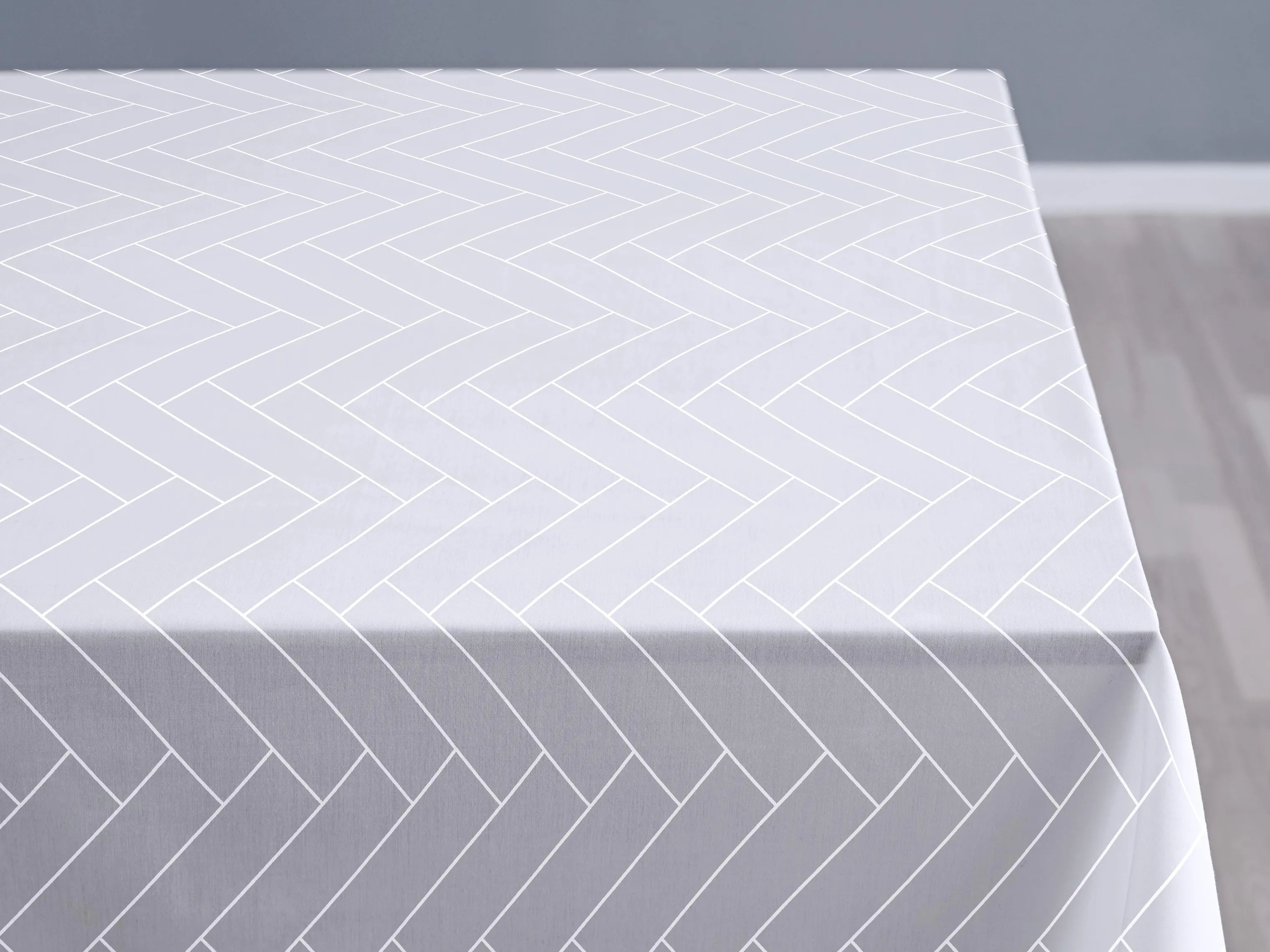 Södahl Duge Tiles Damask Dug i Optisk hvid, B140 x L220 cm, 1
