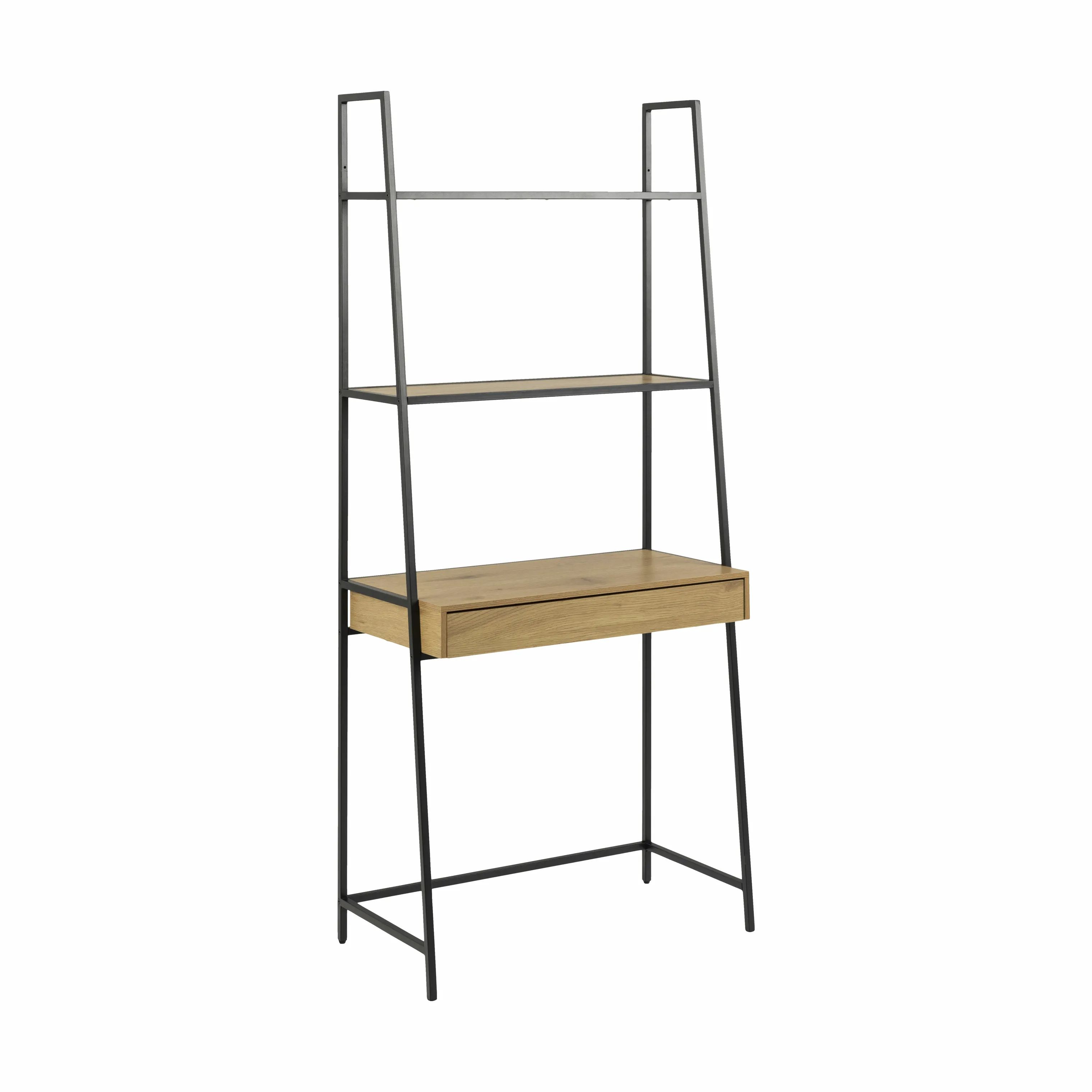 CASA Living Skriveborde Seaford Reol m. Skrivebord i Natur/sort, 1