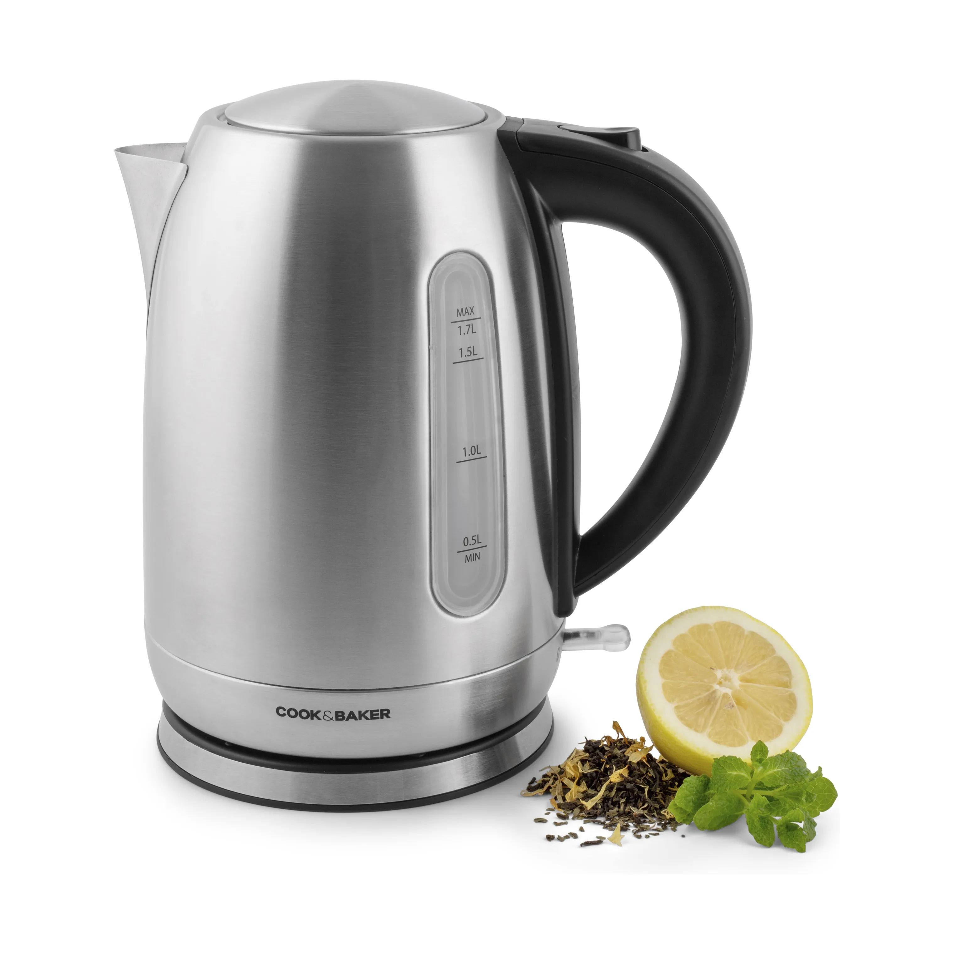 Cook & Baker Elkedler Elkedel i Stål, 1.7 L, 4