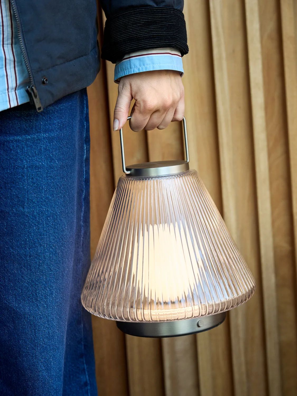 Hübsch Bordlamper Tou Transportabel Bordlampe i Nikkel, 7