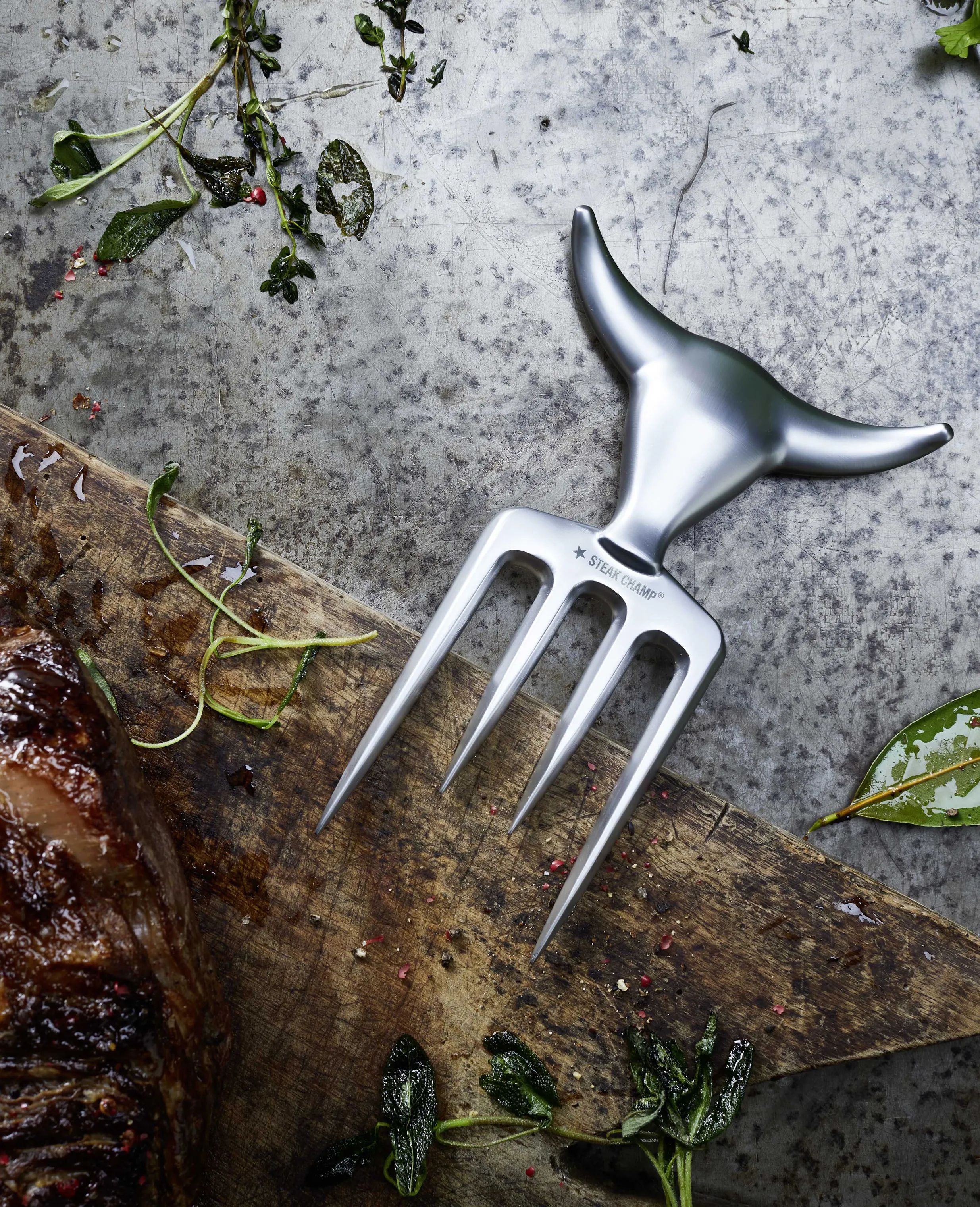 Steak Champ Stegegafler Bull Fork Stegegaffel i Stål, 4