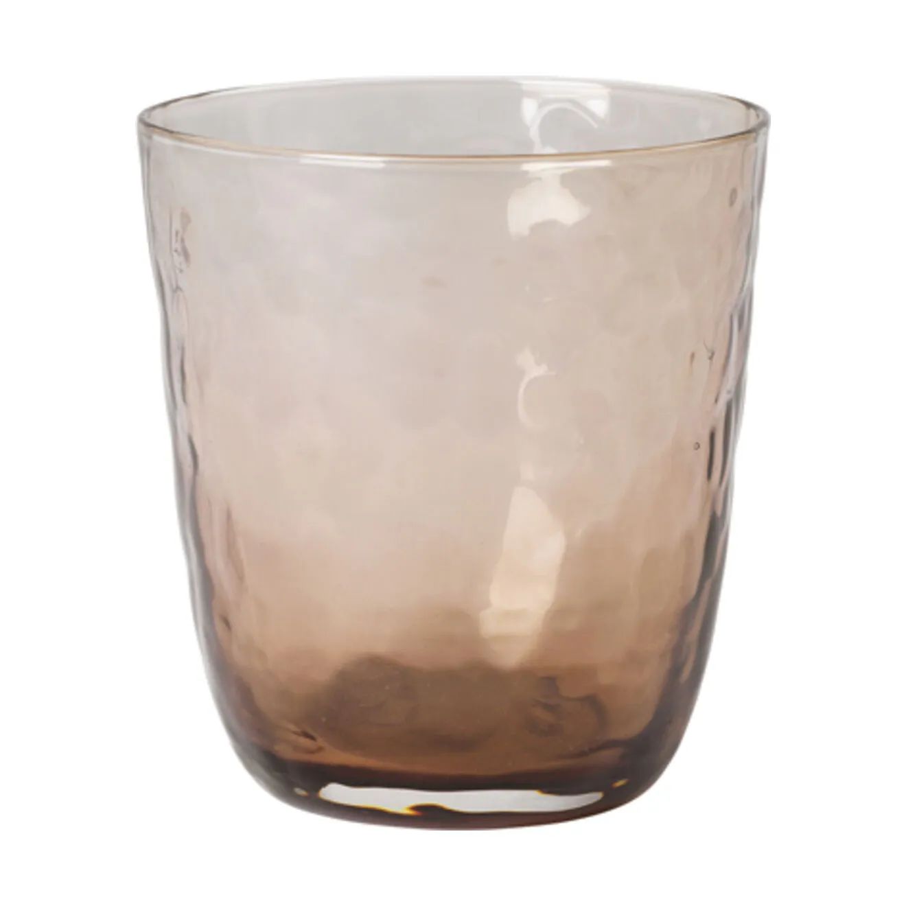 Broste Copenhagen Vandglas Hammered Glas i Brown, 33.5 cl, 1