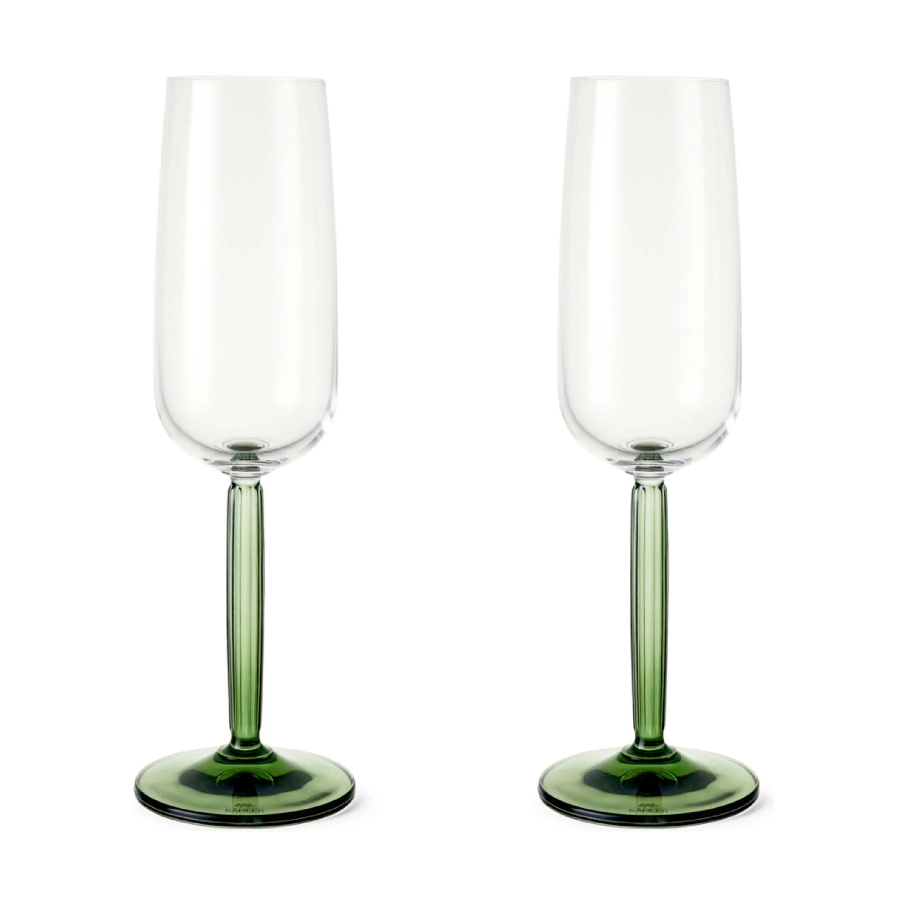 Kähler Champagneglas Hammershøi Champagneglas  - 2 stk. i Grøn, 1