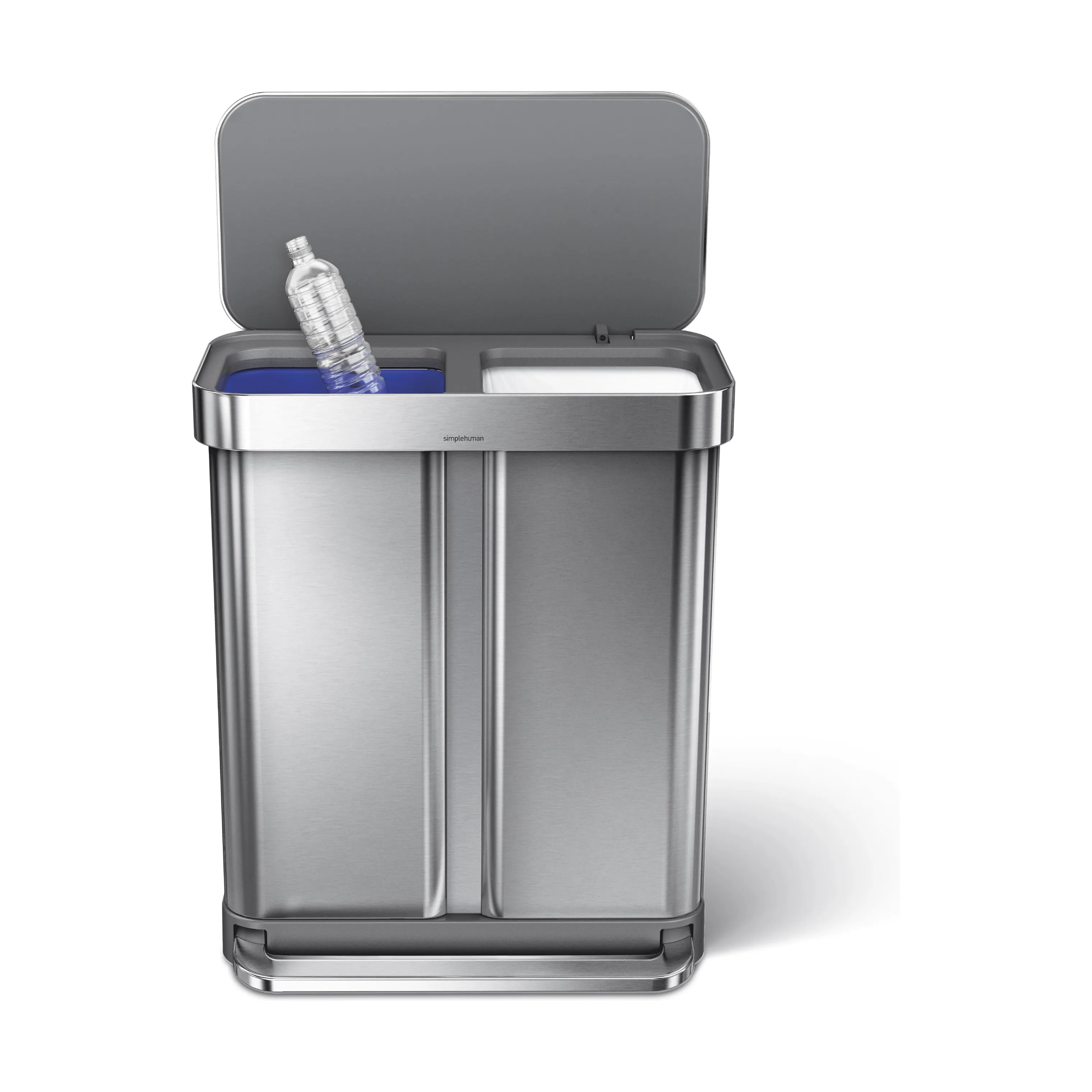 Simplehuman Pedalspande Dual Pedalspand i Børstet stål, 2