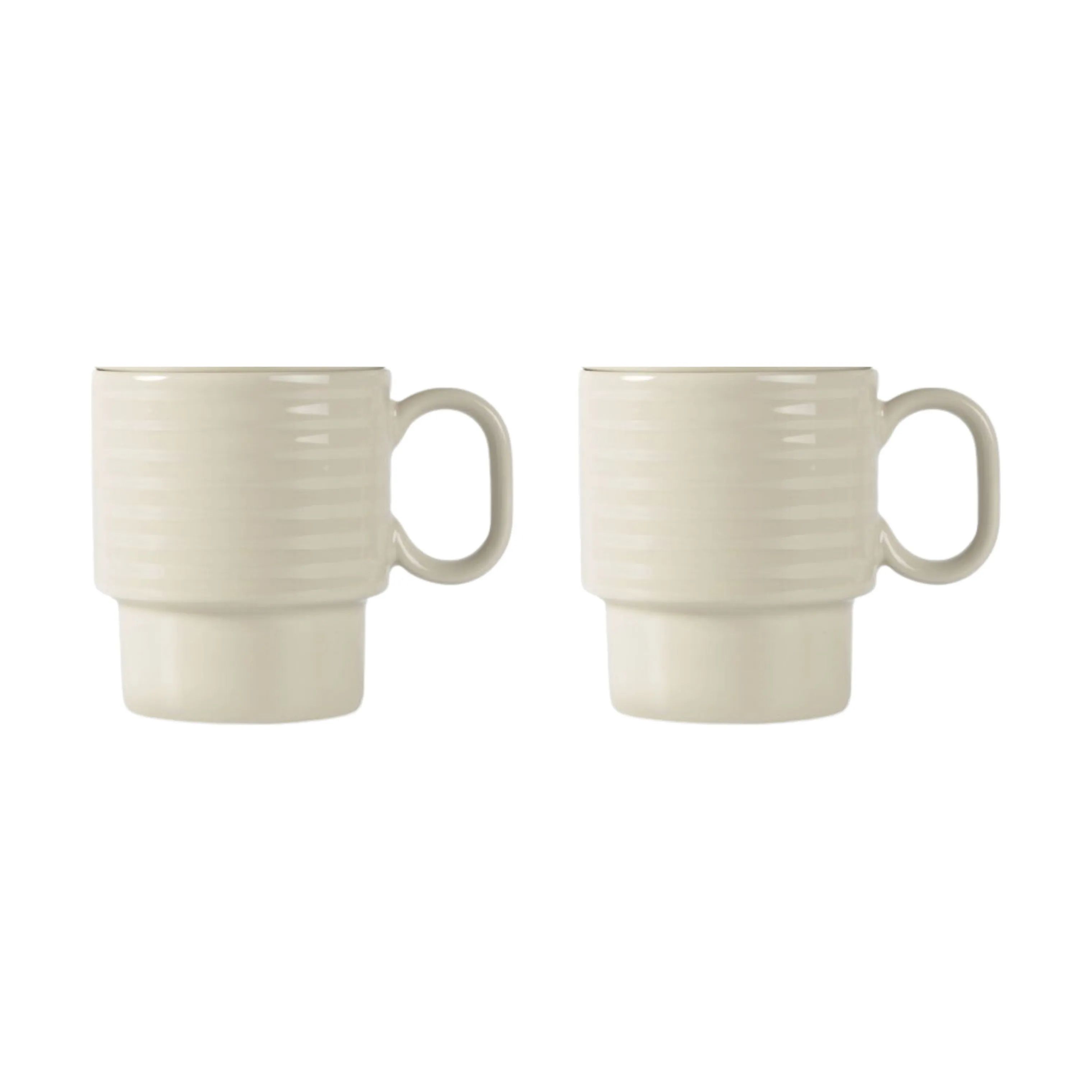 Sagaform Krus og kopper med hank Coffee & More Krus - 2 stk i Beige, 30 cl, 1