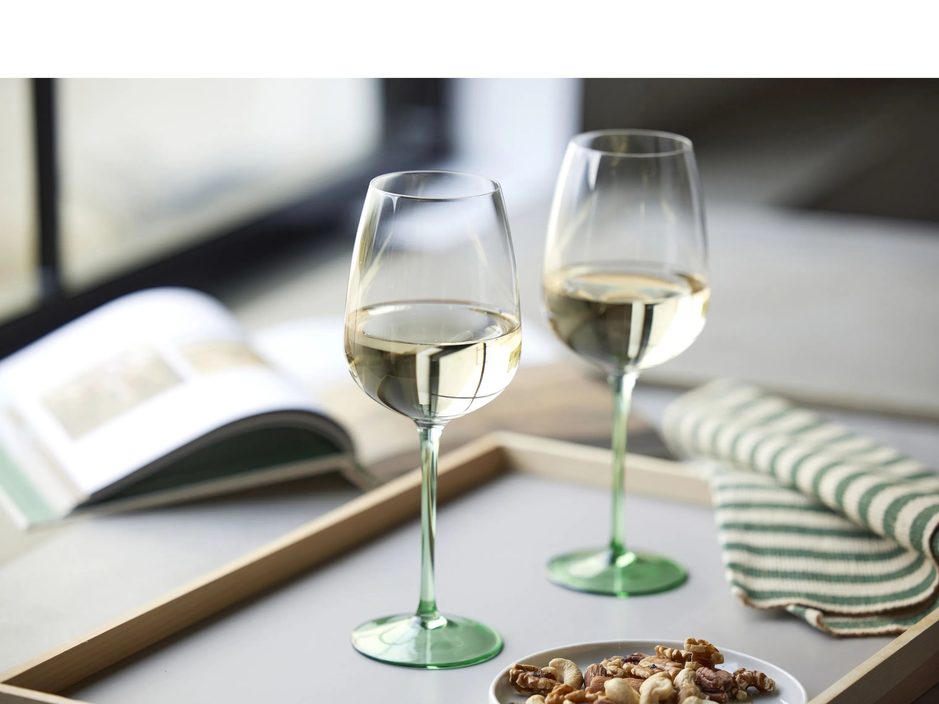 Lyngby Glas Hvidvinsglas Vienna Vinglas - 4 stk. i Grøn, 2