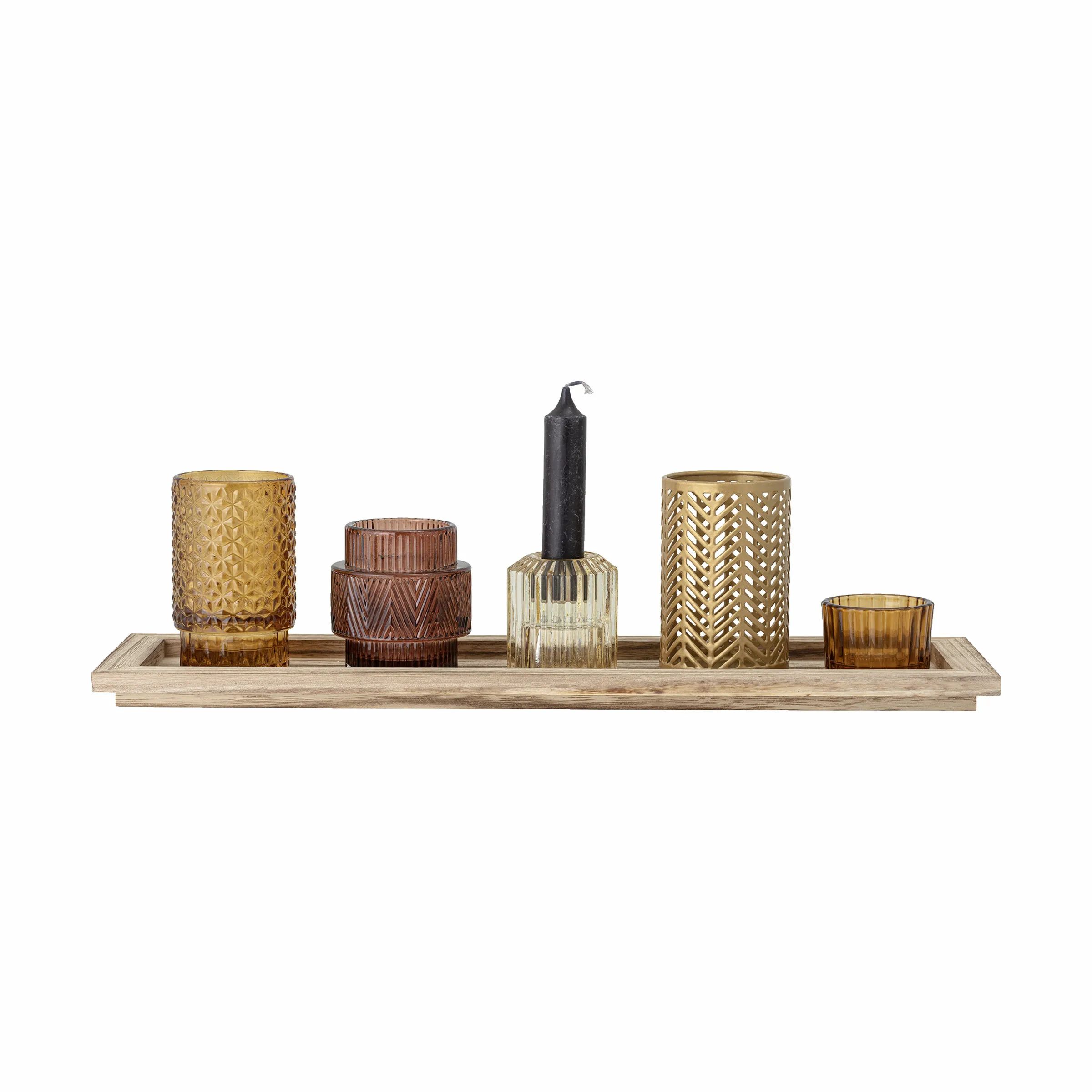Bloomingville Fyrfadsstage Sanga Bakke m. fyrfadsstage i brun, 4