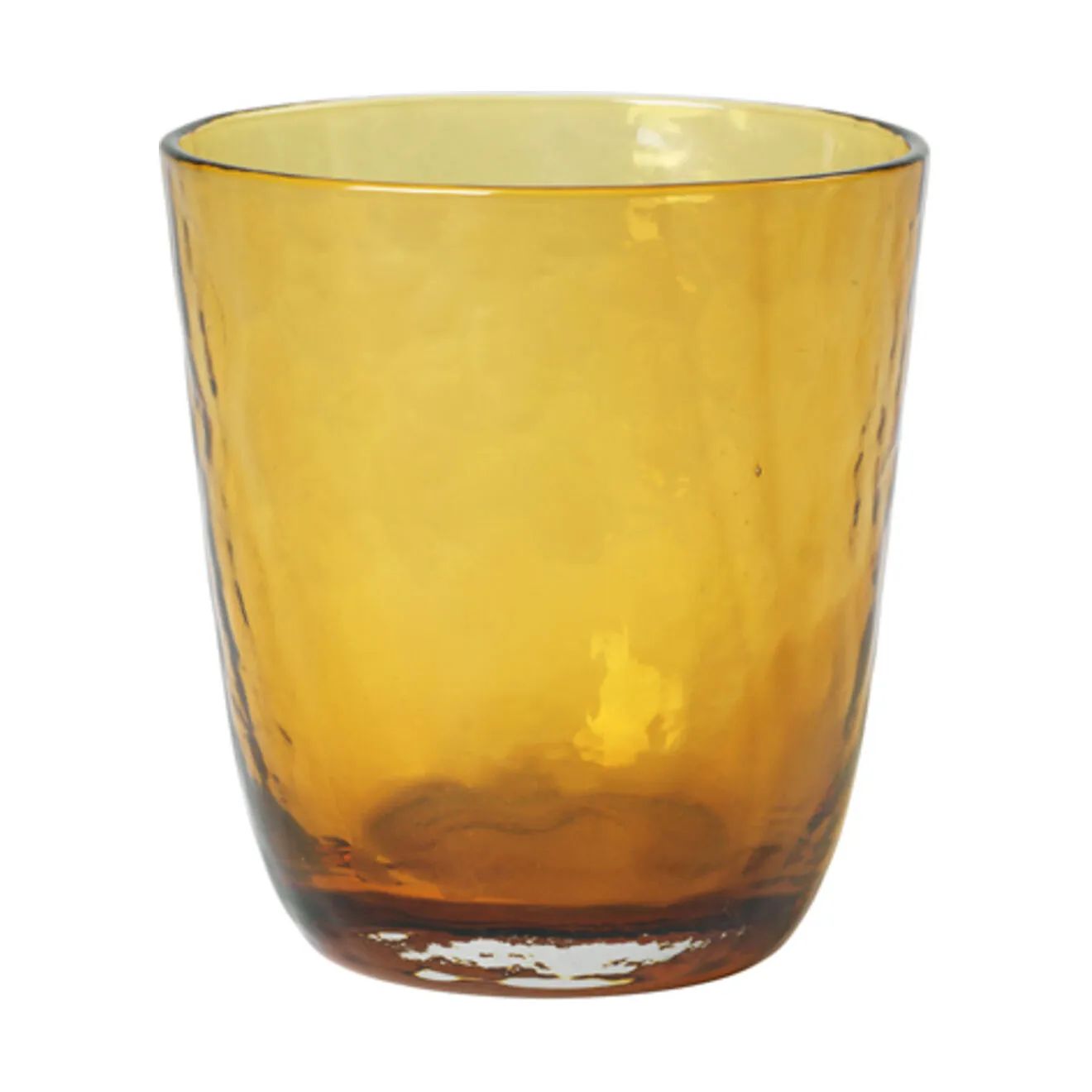 Broste Copenhagen Vandglas Hammered Glas i Amber, 33.5 cl, 1