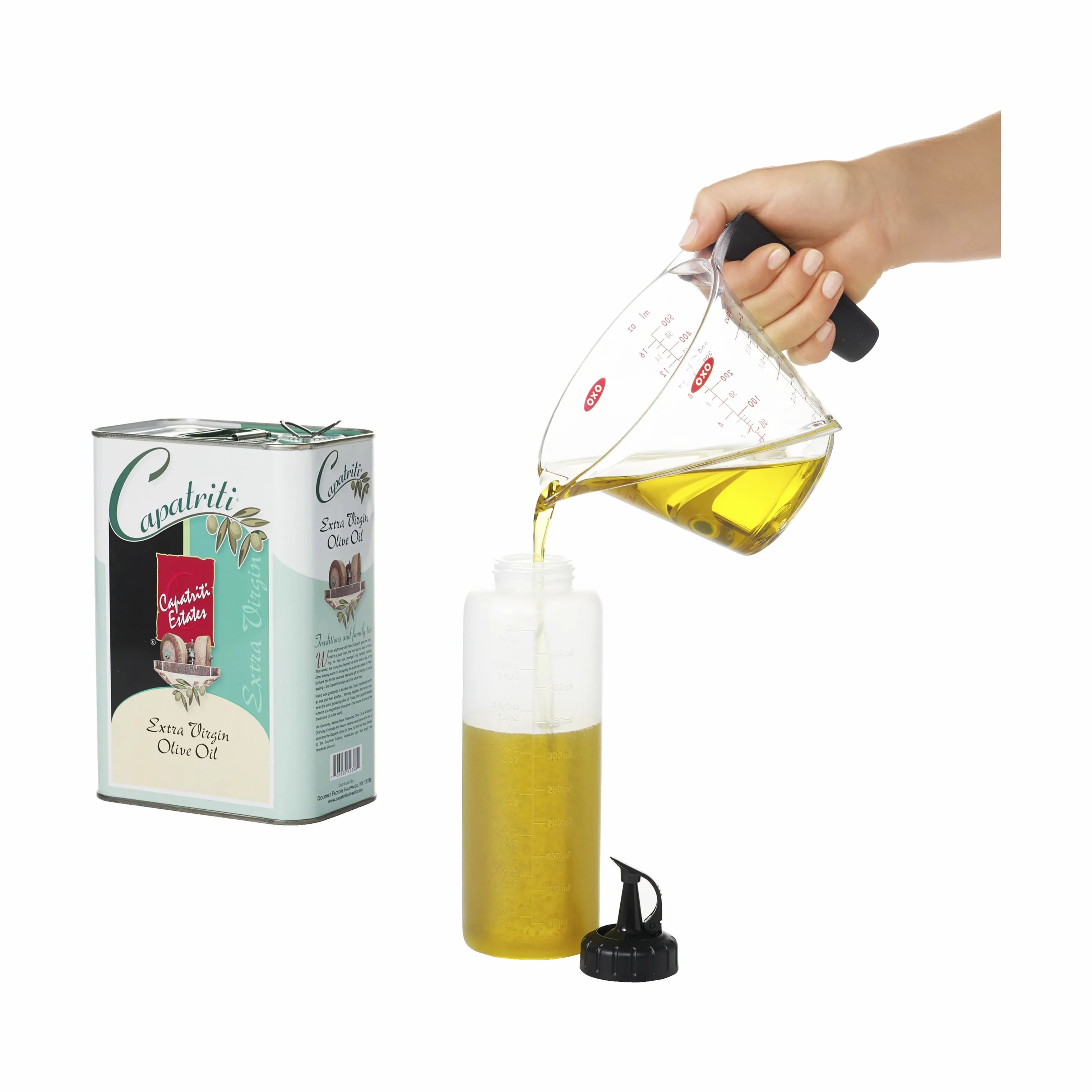 OXO Olie- og eddikeflasker Good Grips Multiflaske i klar;sort, 350 ml, 5