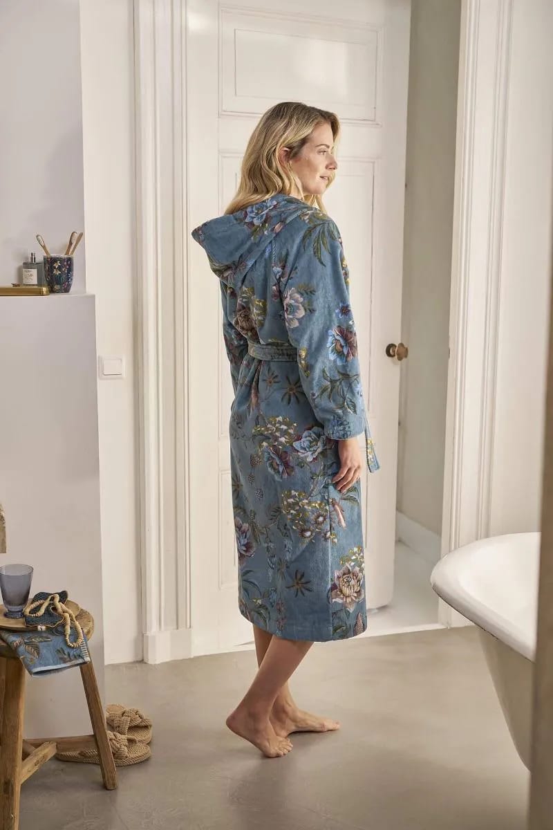 PIP Studio Morgenkåber Soft Zellige Secret Garden Badekåbe i Blue , XS, 2
