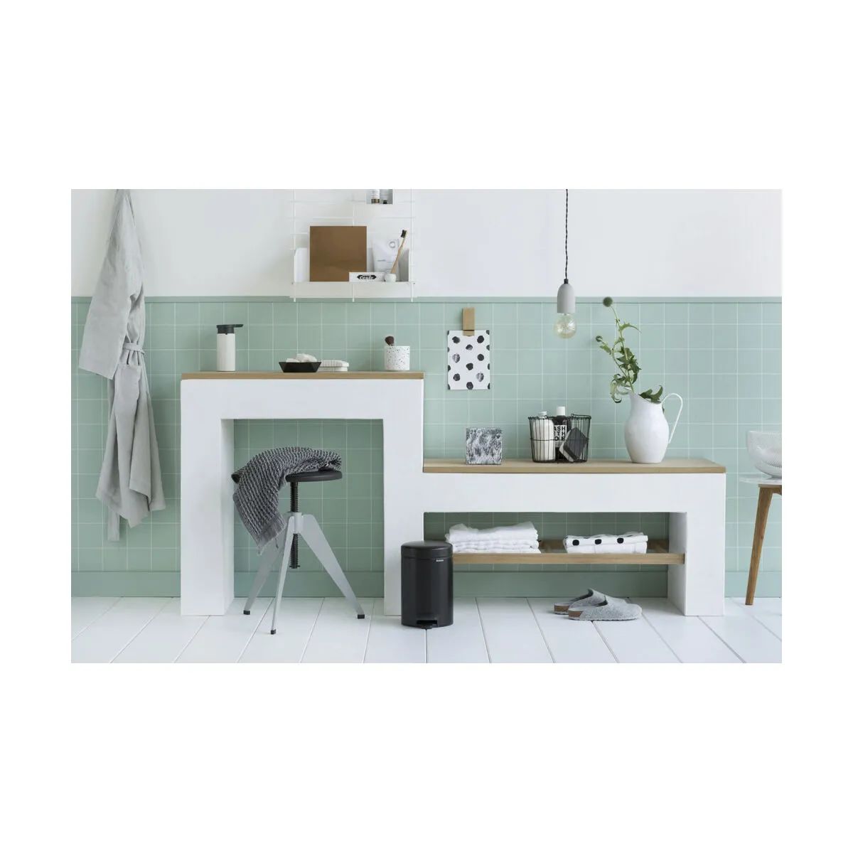 Brabantia Toiletspande NewIcon Pedalspand i Mat sort, 3 L, 5