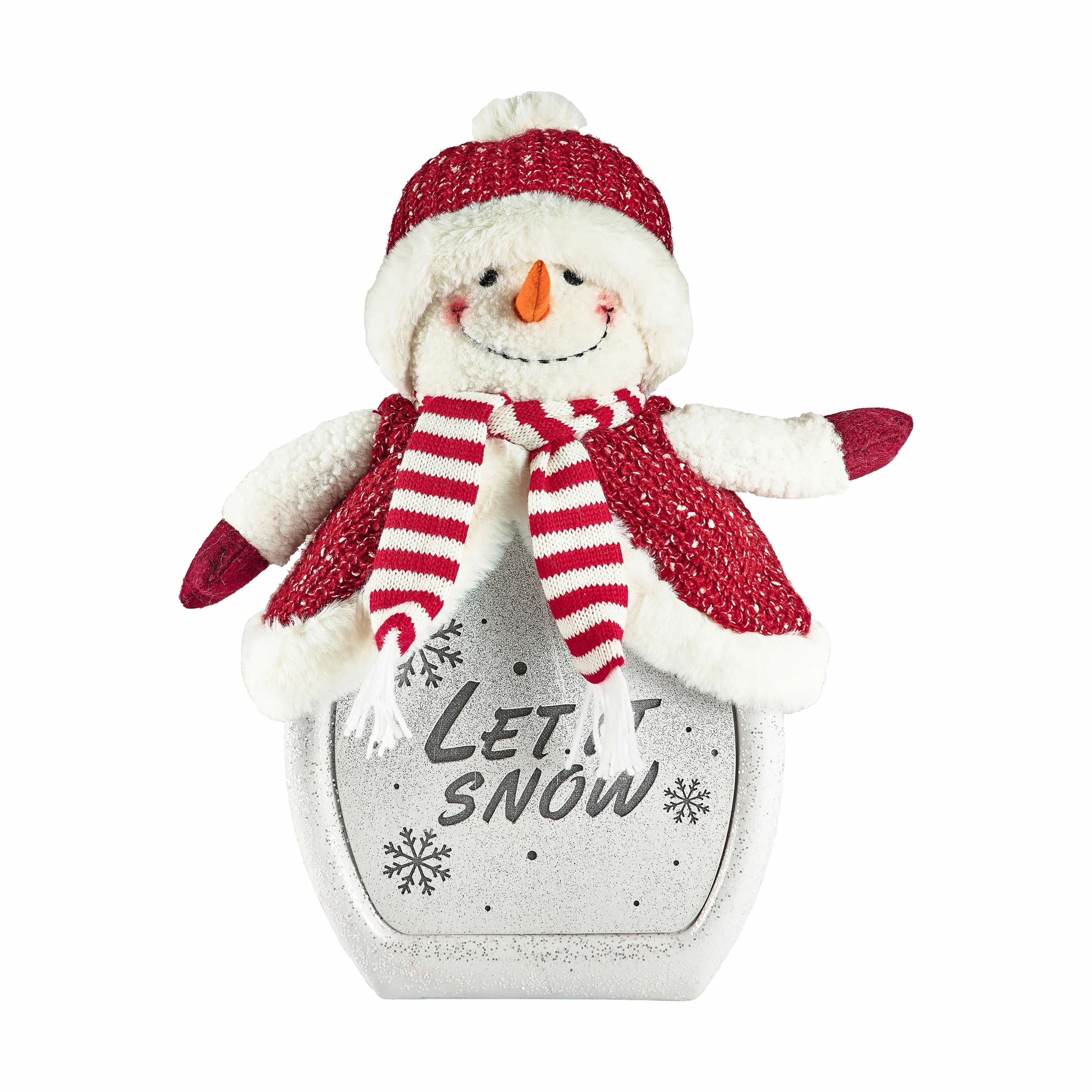 Casa Christmas Lysdekoration Christmas Classic LED Snemand i Hvid/rød, 39 cm, 1