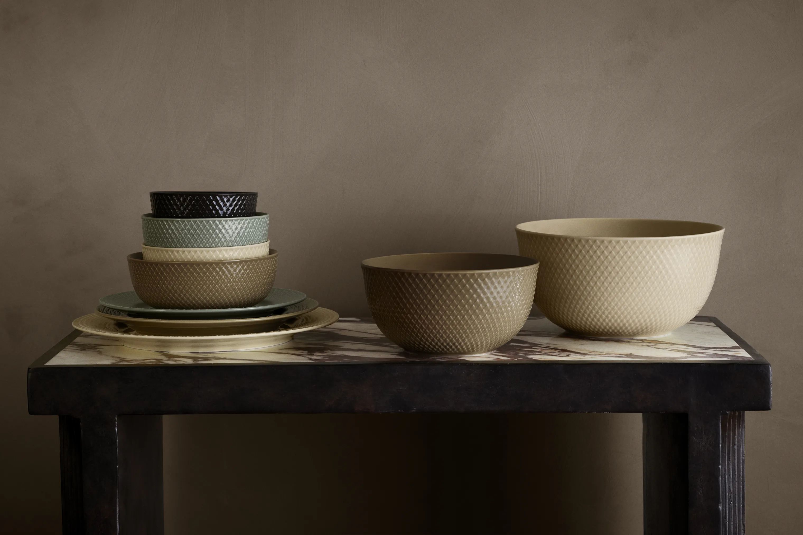 Lyngby Porcelæn Skåle Rhombe Earth Skål i Clay, 5