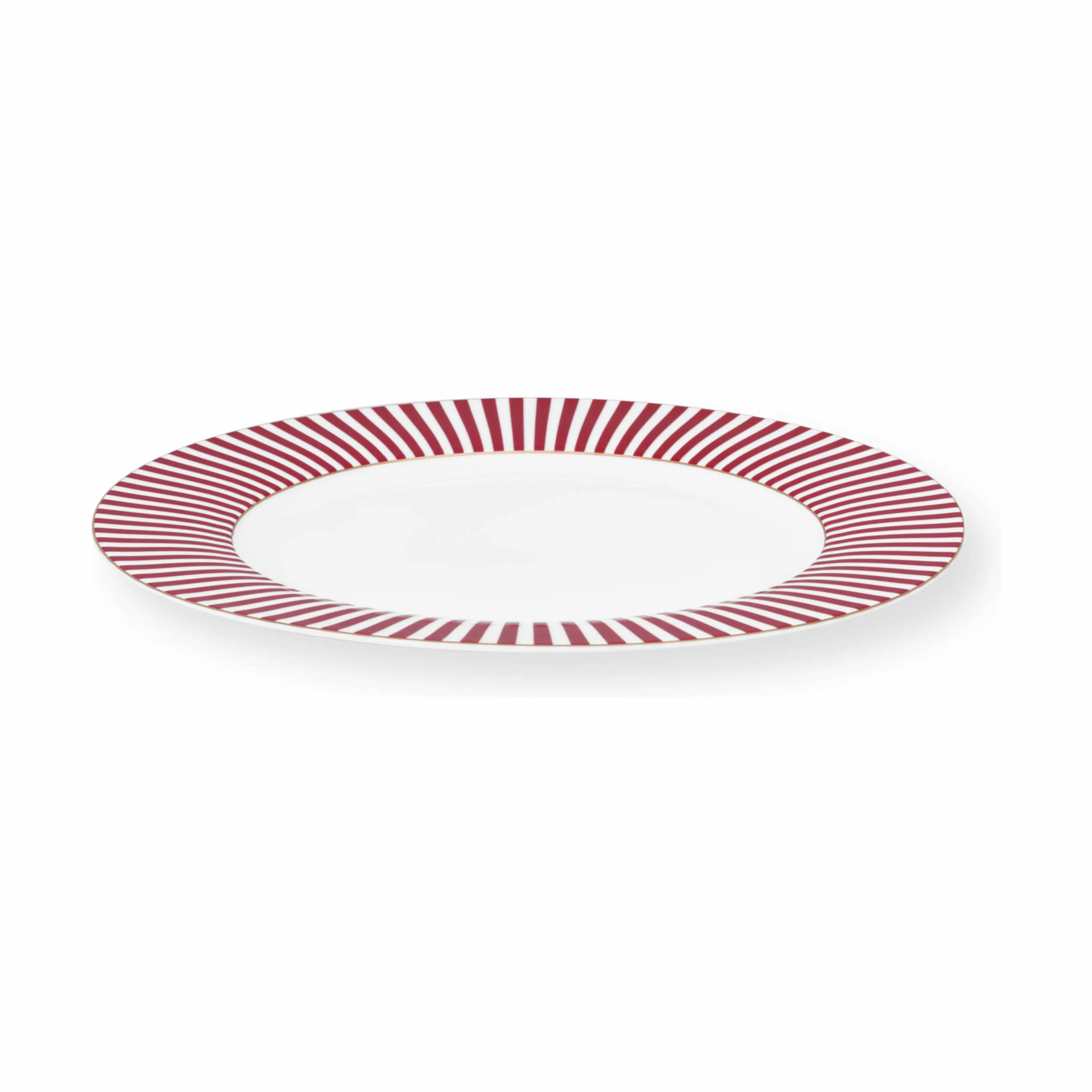 PIP Studio Frokosttallerkener Royal Stripes Tallerken i Dark Pink, 26,7 cm, 1