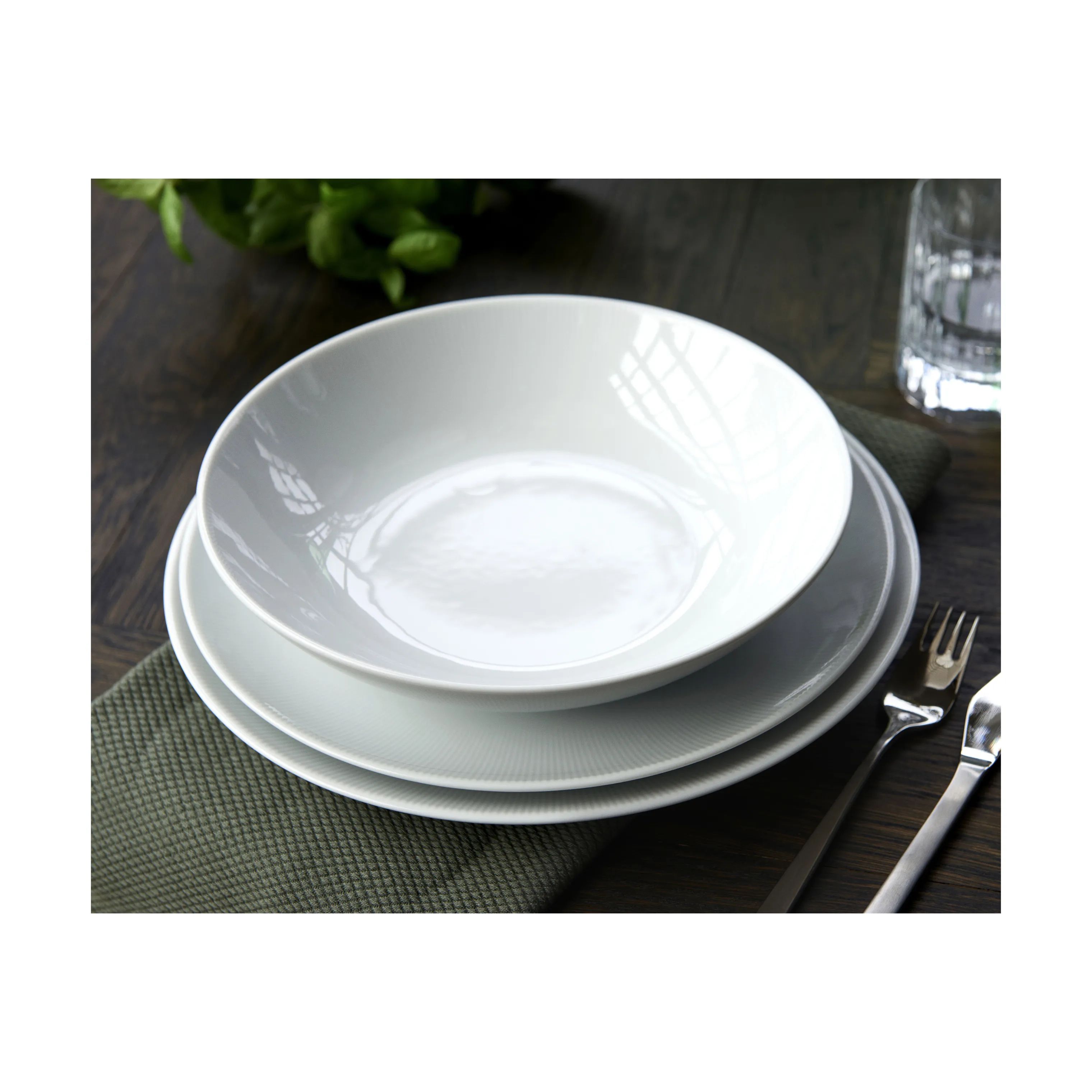 Pillivuyt Middagstallerkener Eventail Tallerken i Hvid, 27 cm, 4