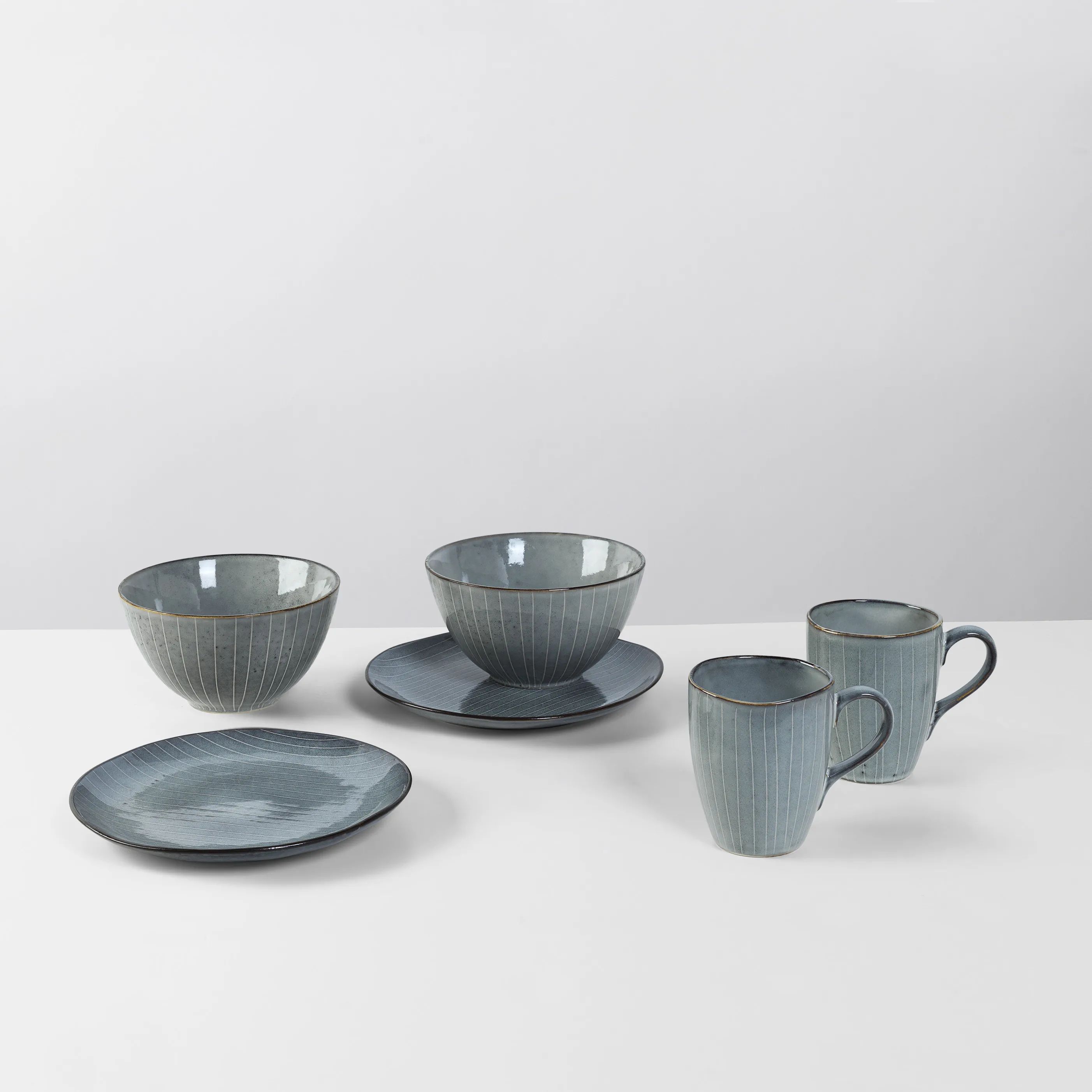 Broste Copenhagen Frokosttallerkener Nordic Sea Morgenmadssæt - 6 dele i Soft Blue, 2
