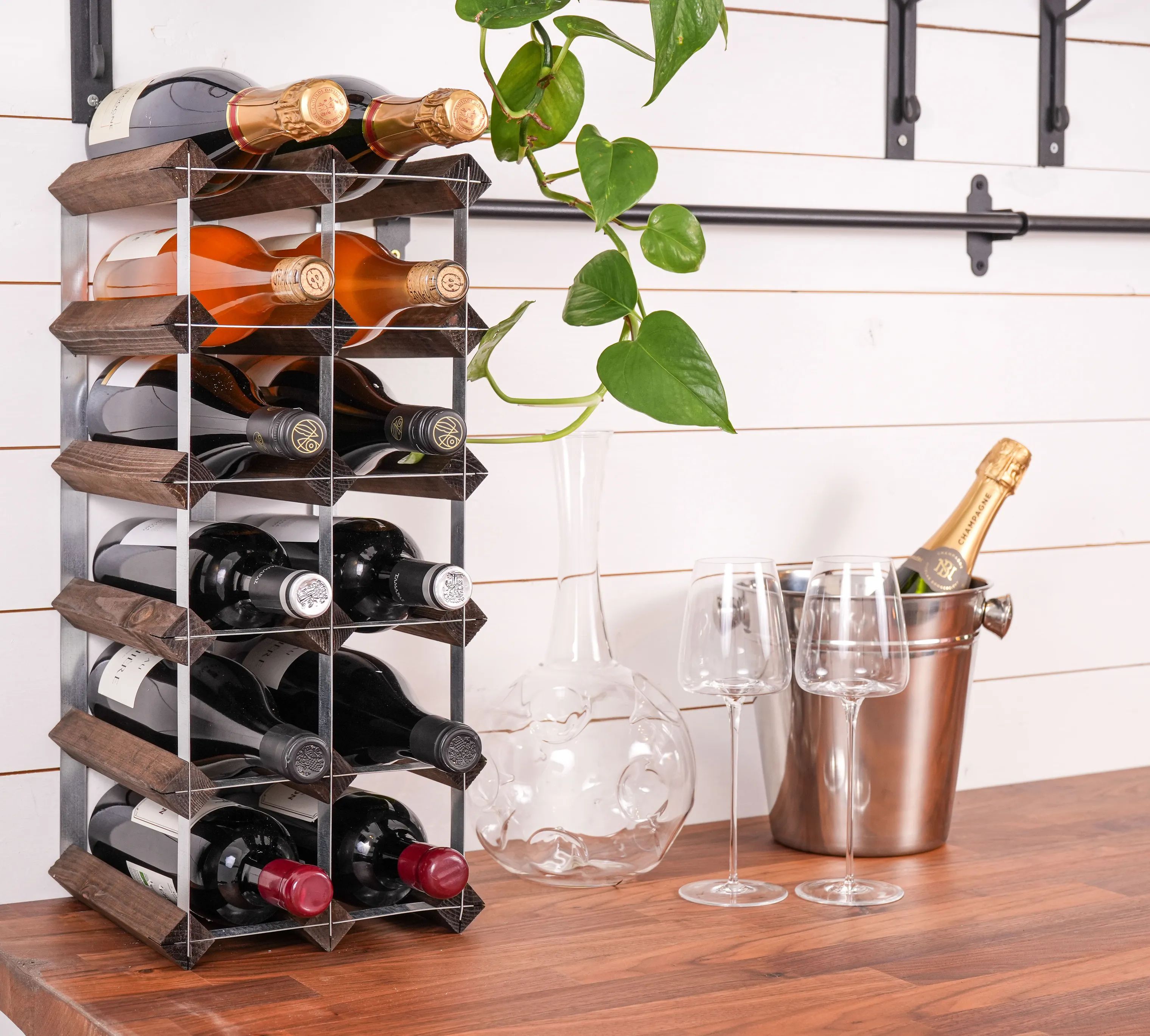 Traditional Wine Racks Vinreoler Vinreol i Mørk eg, 15 flasker, 2
