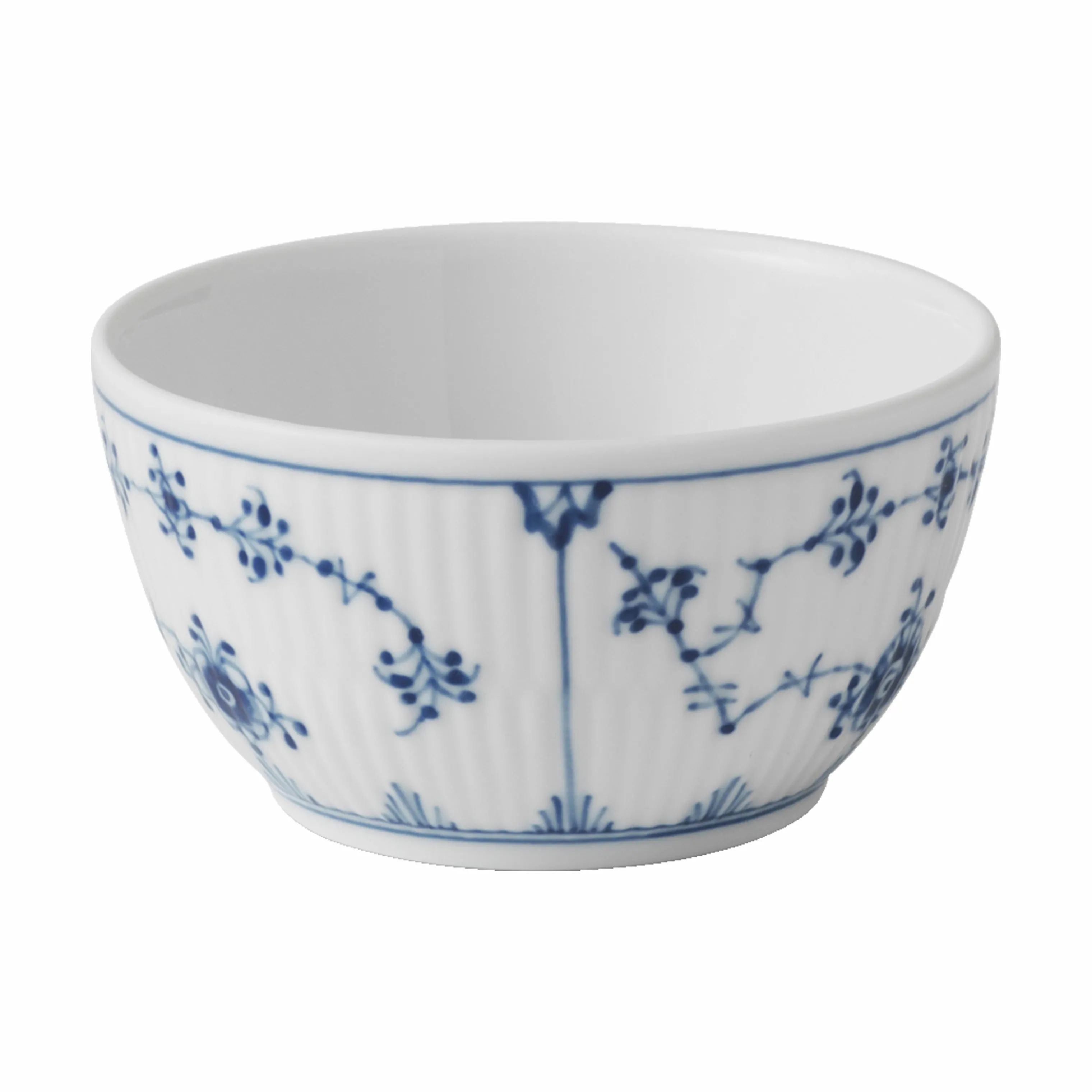 Royal Copenhagen Serveringsskåle Musselmalet Riflet Skål i Hvid/blå, 8,5 cm, 4