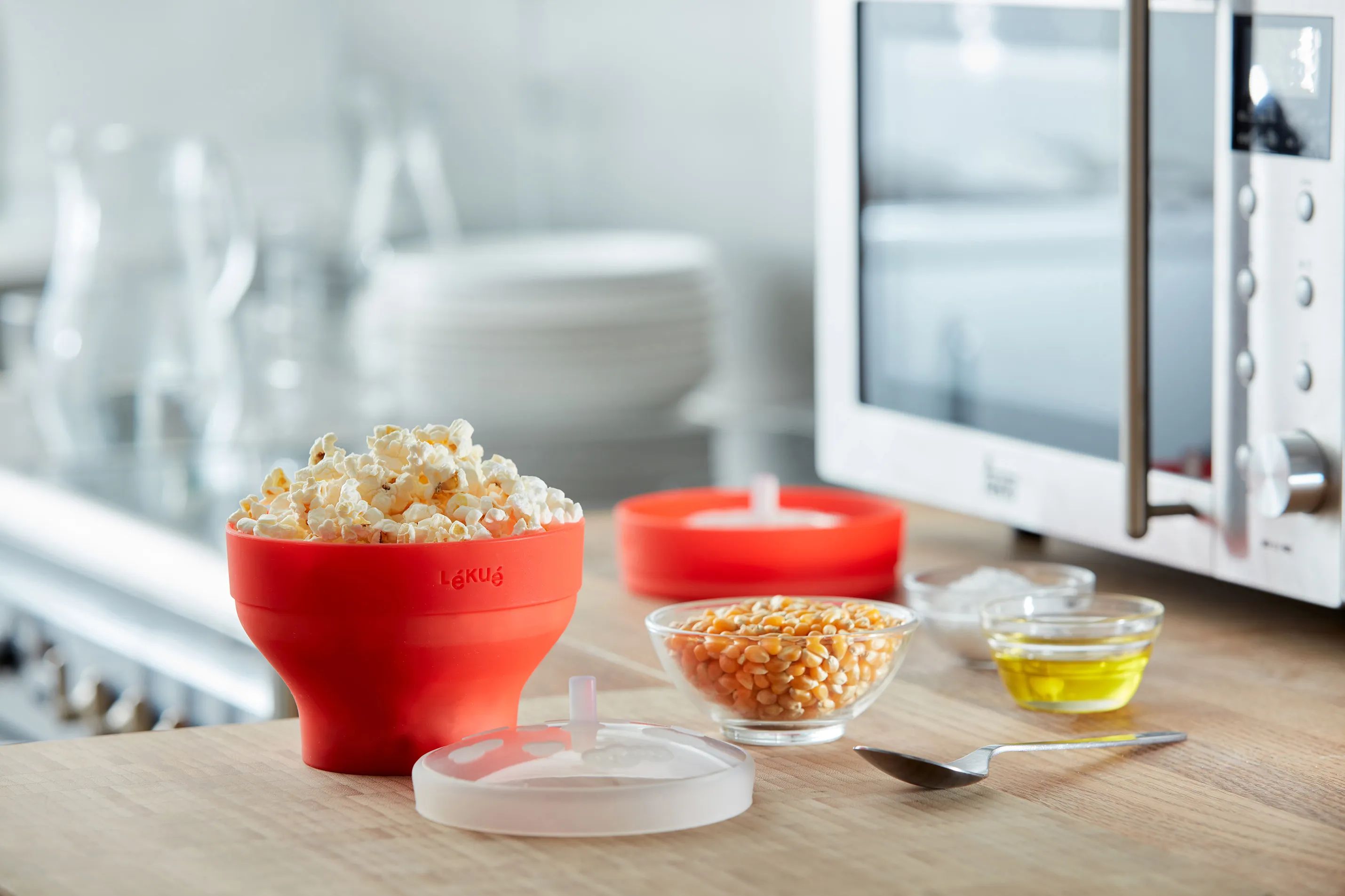 Lékué Popcornmaskiner Lekue Madlavning Popcornmaker - 2 stk. i roed, 2