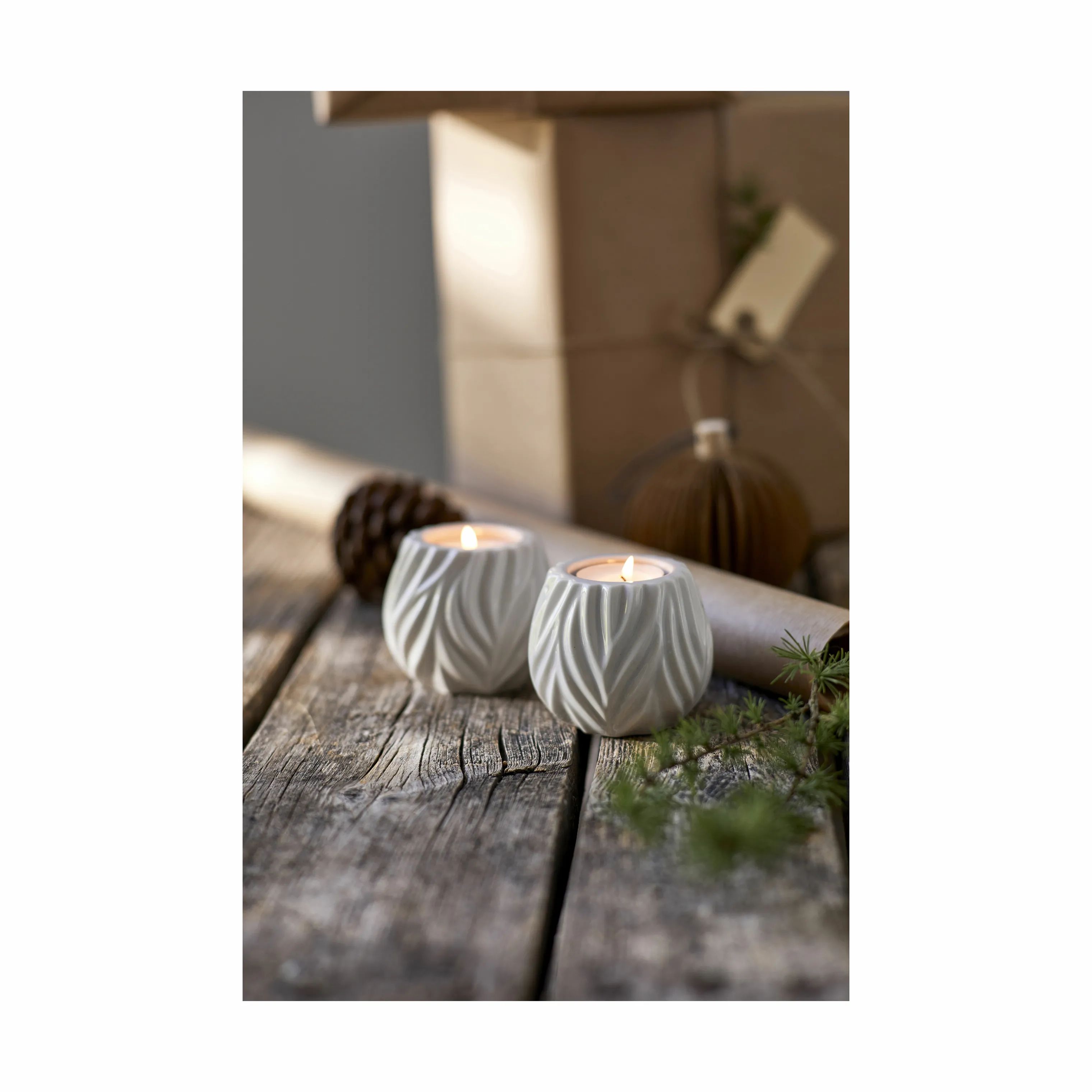 Morsø Fyrfadsstage Flame Fyrfadsstage - 2 stk. i Hvid, 6,8 cm, 3