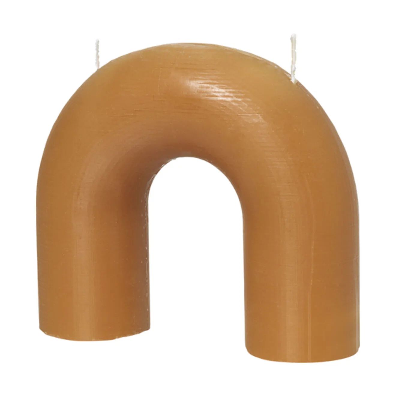 Broste Copenhagen Bloklys Bend Skulptur Lys i Honey Gold, 1