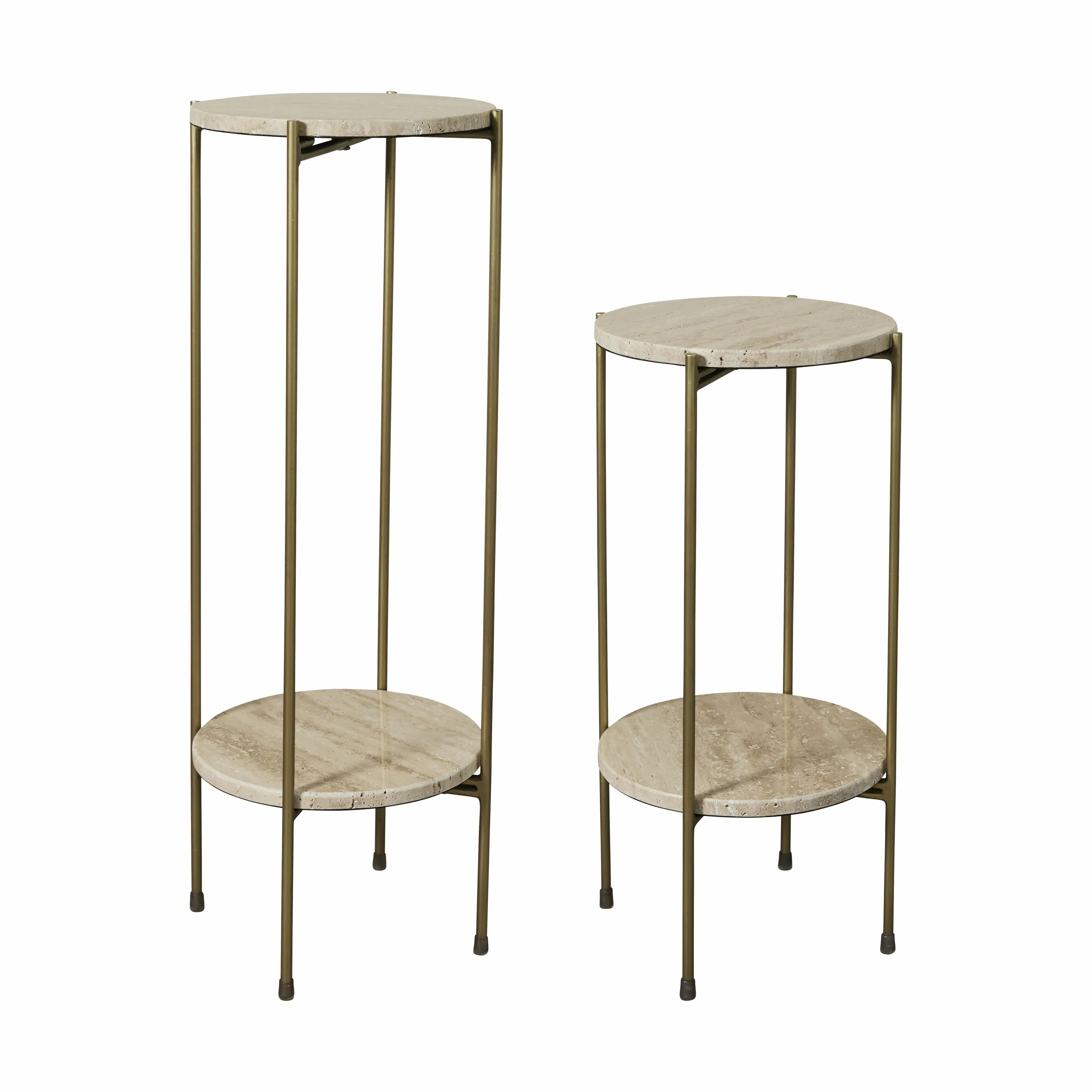 Lene Bjerre Sideborde Traville Borde - 2 stk. i Beige/lys guld, 1