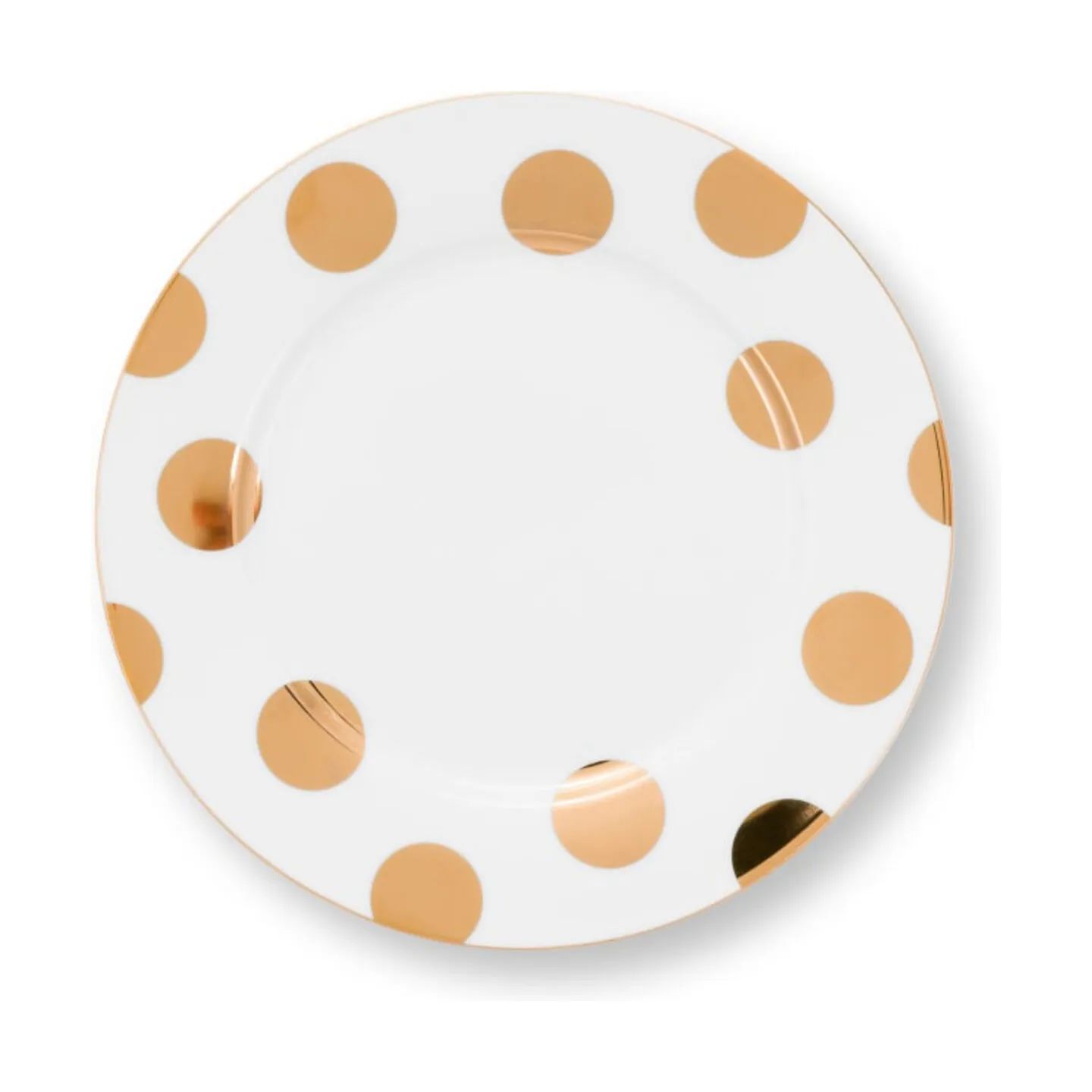 PIP Studio Middagstallerkener Dot Delight Tallerken - 2 stk. i Hvid / Guld, 21 cm, 4