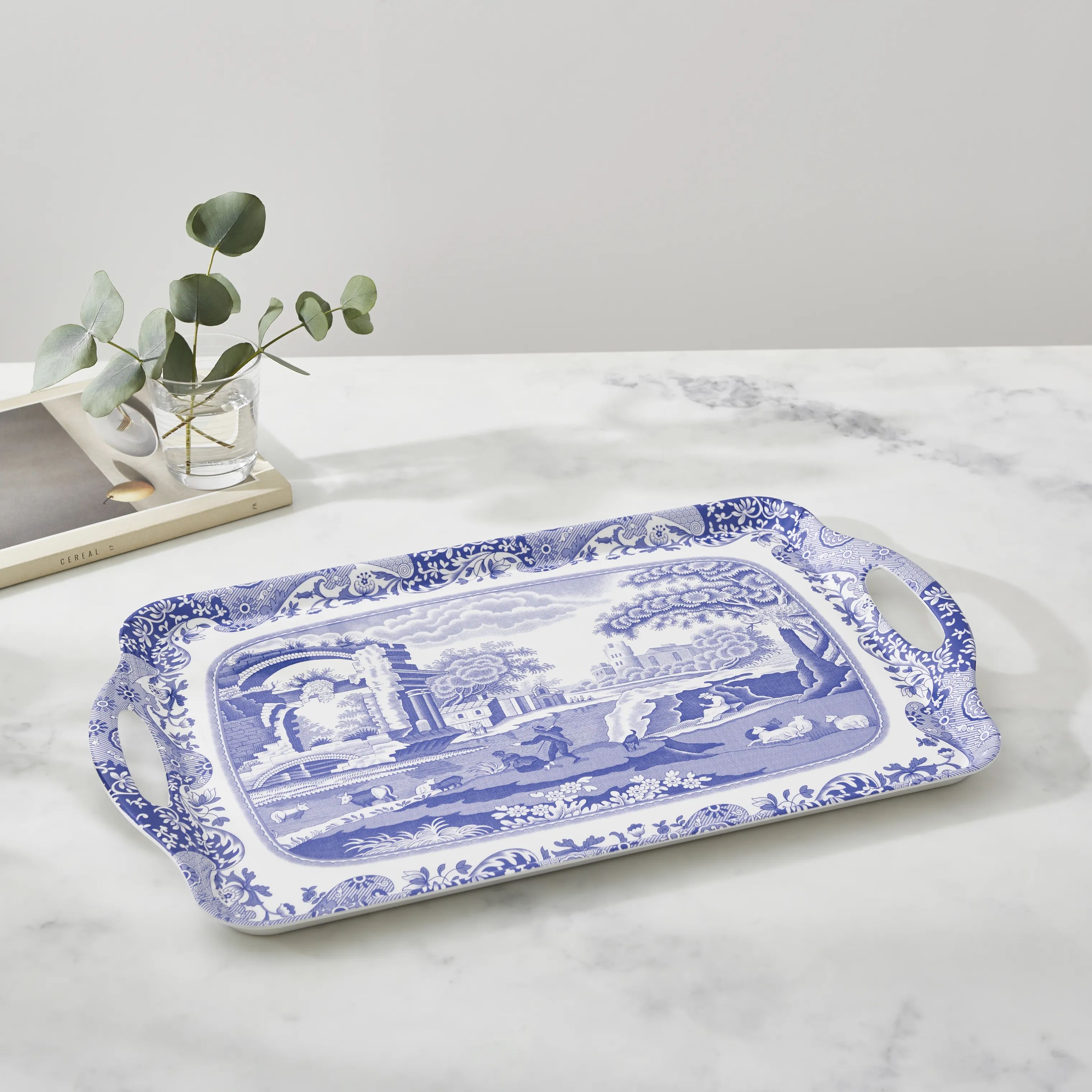 Pimpernel Bakker Blue Italian Serveringsbakke i Blå/Hvid, 2