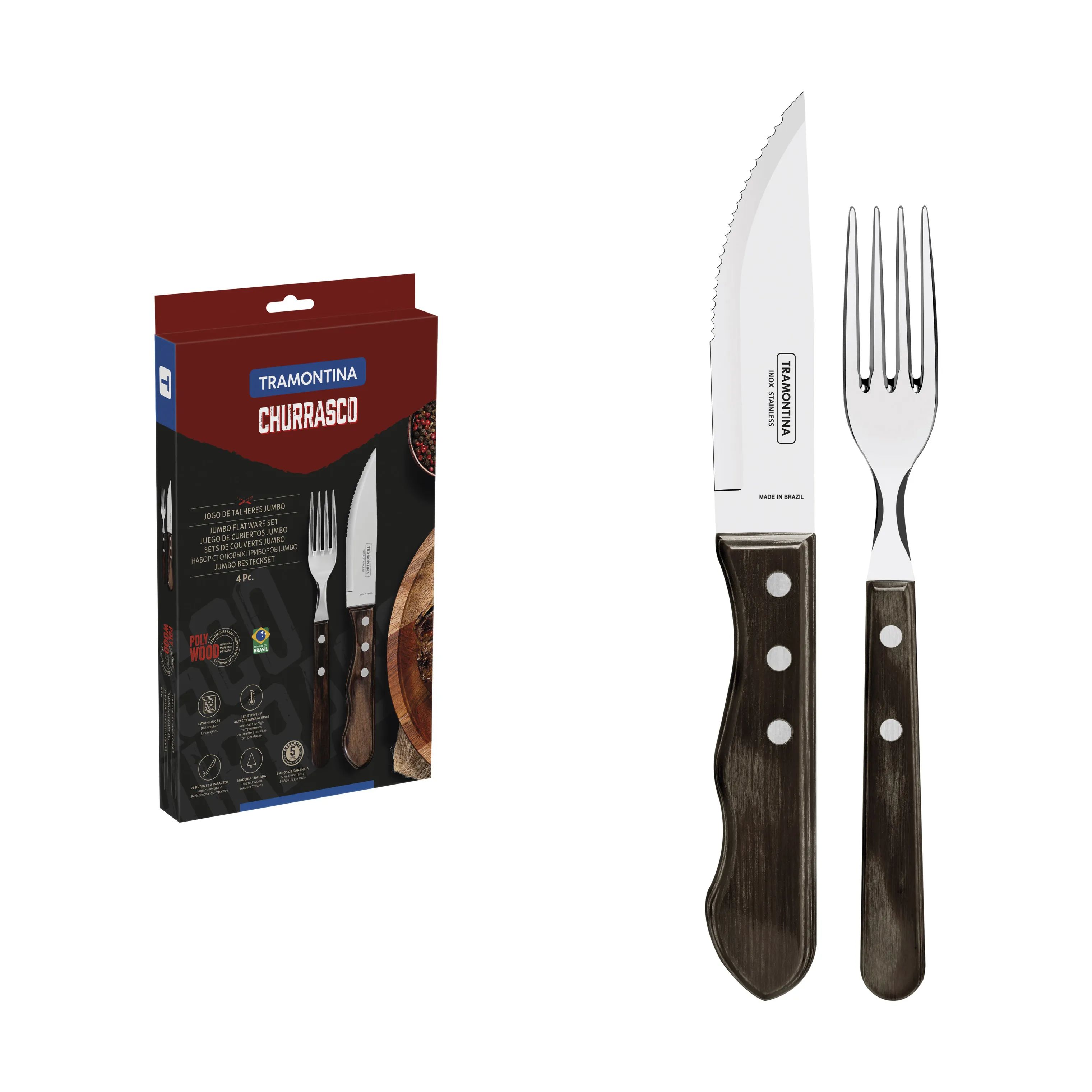 Tramontina Bestiksæt Churrasco Jumbo Grillbestik - 4 dele i natur, 4