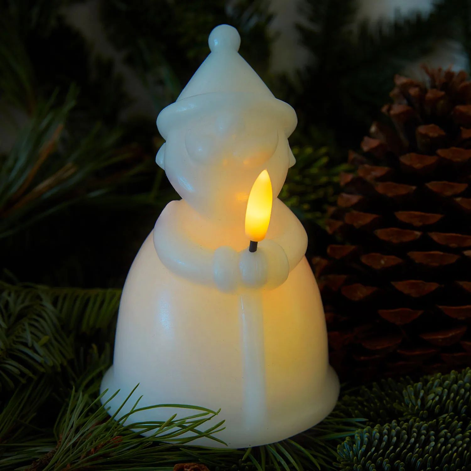 Sirius Lysdekoration Claus Santa Claus Vokslys i Hvid, 2