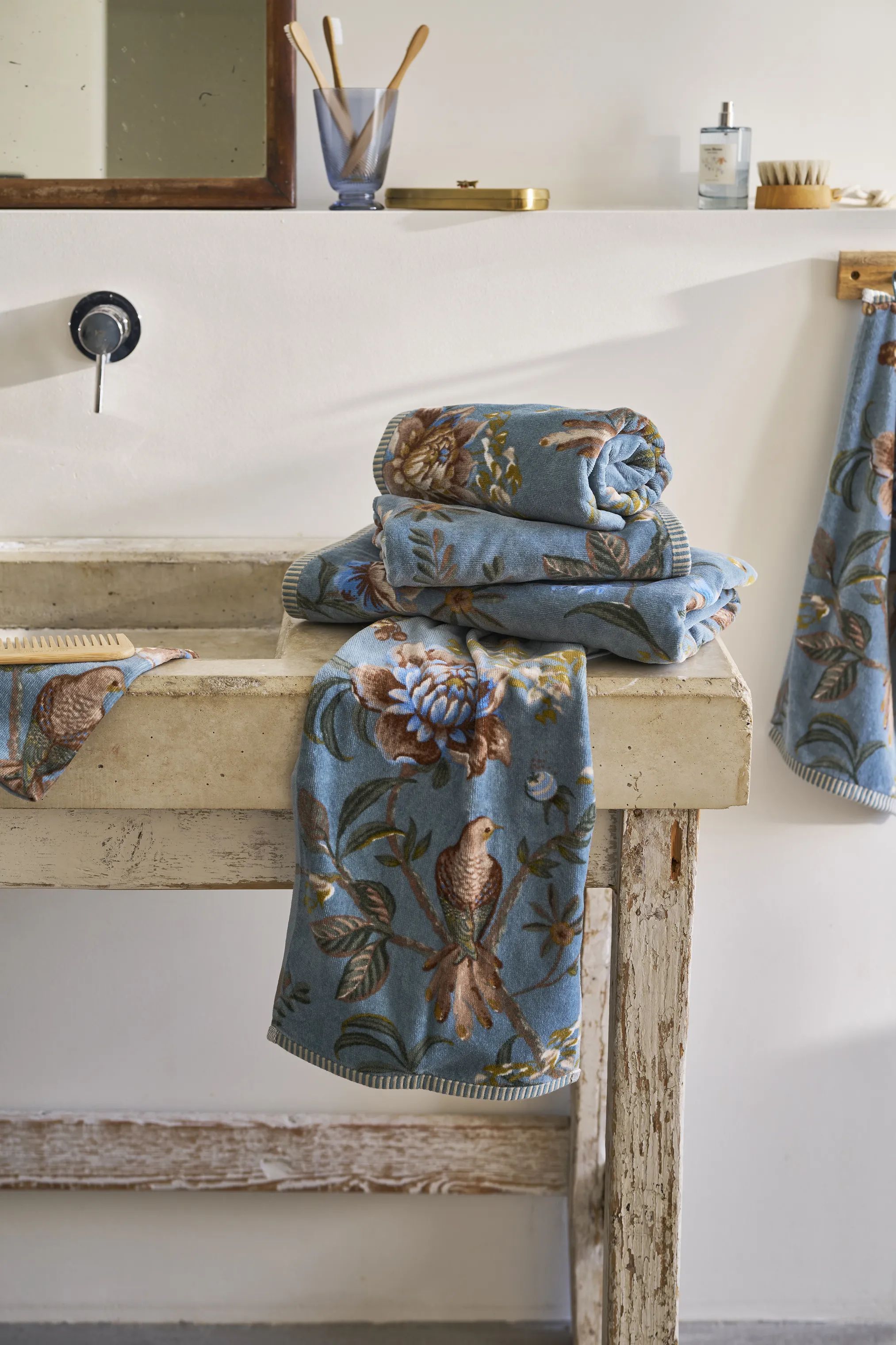 PIP Studio Vaskeklude Secret Garden Vaskehandske i Blue, 2