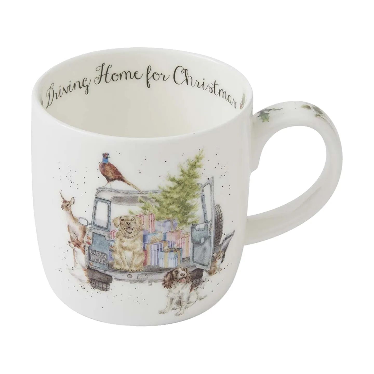 Royal Worcester Krus og kopper med hank Wrendale Krus - Driving home xms i Dyr, 1