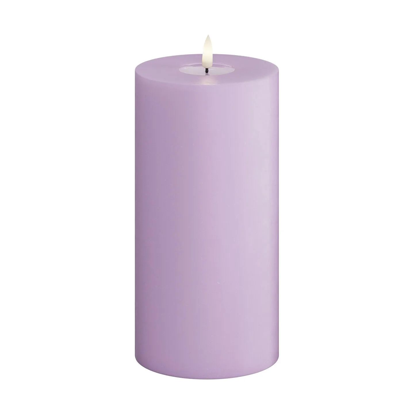 Deluxe Homeart LED-lys Real Flame LED Bloklys i Lavendel, 20 cm, 1